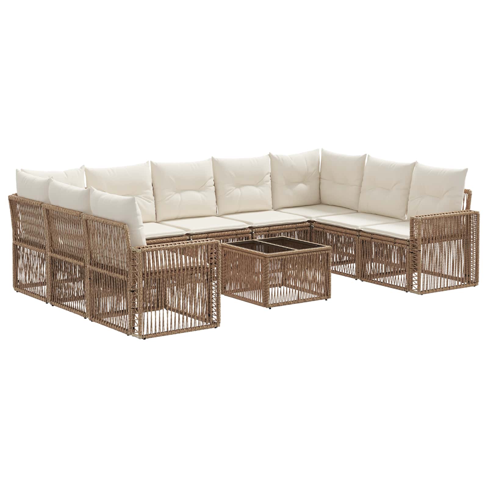 Ensemble de canapé de jardin 10 pcs Beige et blanc crème - XIOS