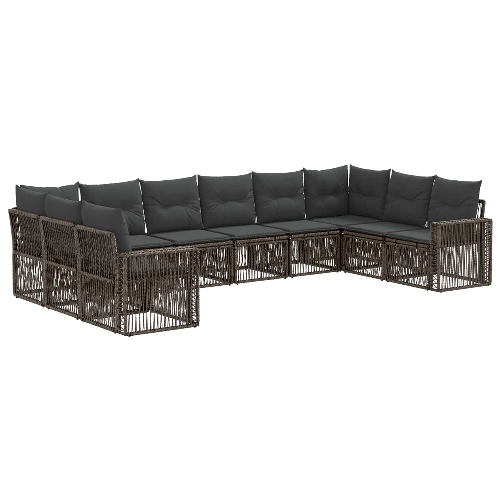 Ensemble de canapé de jardin 10 pcs Gris et Gris foncé - XIOS