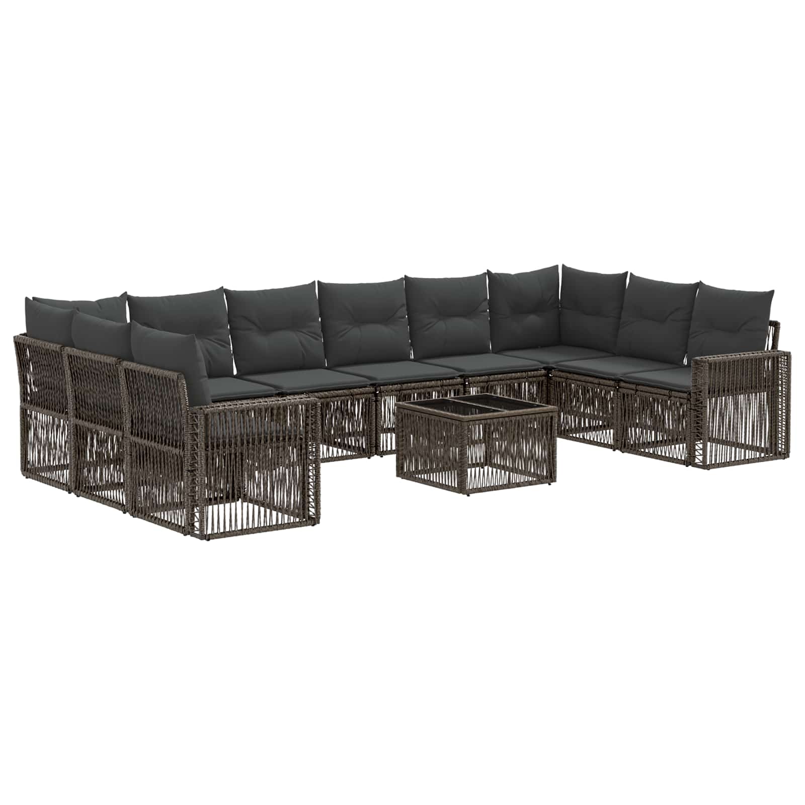 Ensemble de canapé de jardin 11 pcs Gris et Gris foncé - XIOS