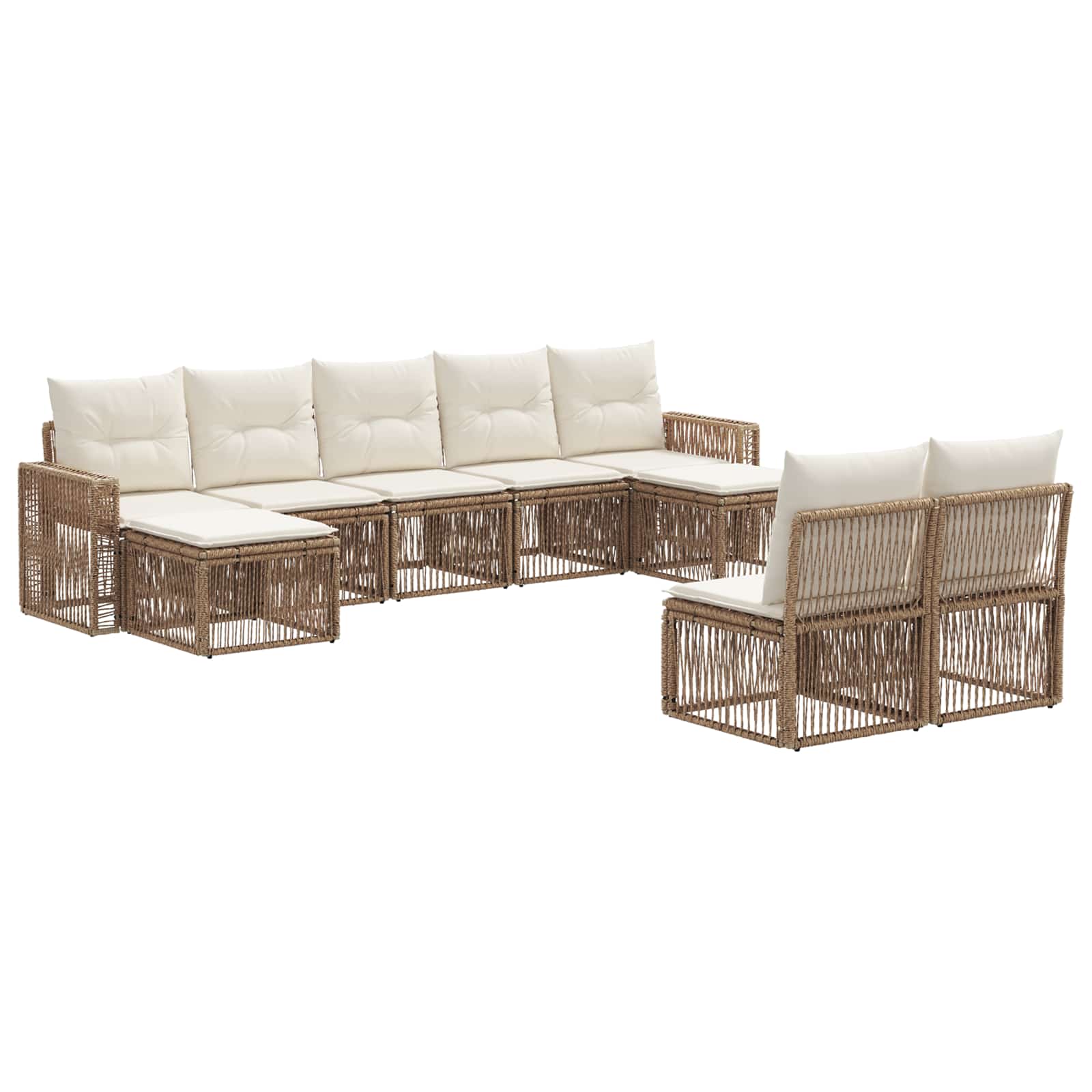 Ensemble de canapé de jardin 9 pcs Beige et blanc crème - XIOS