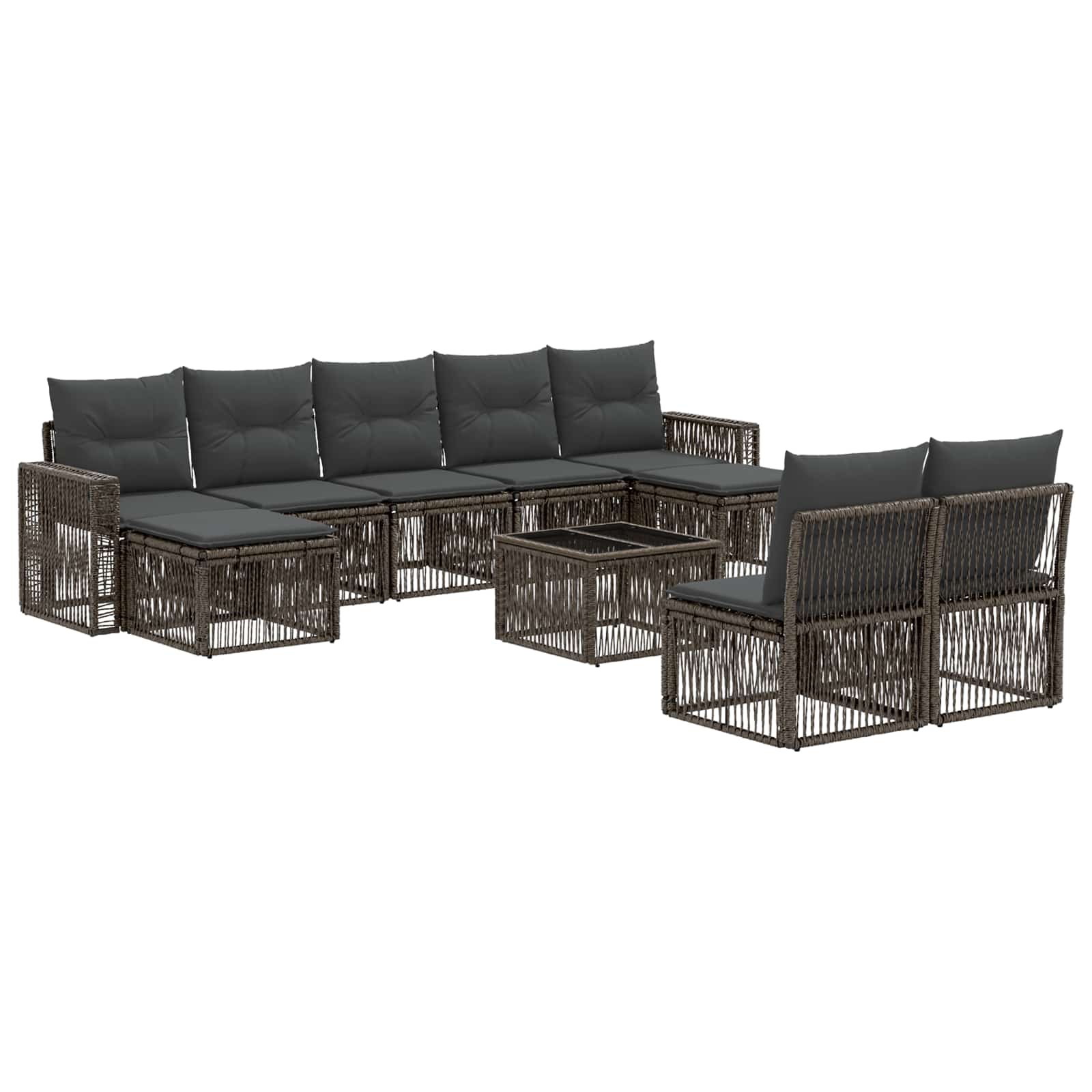 Ensemble de canapé de jardin 10 pcs Gris et Gris foncé - XIOS