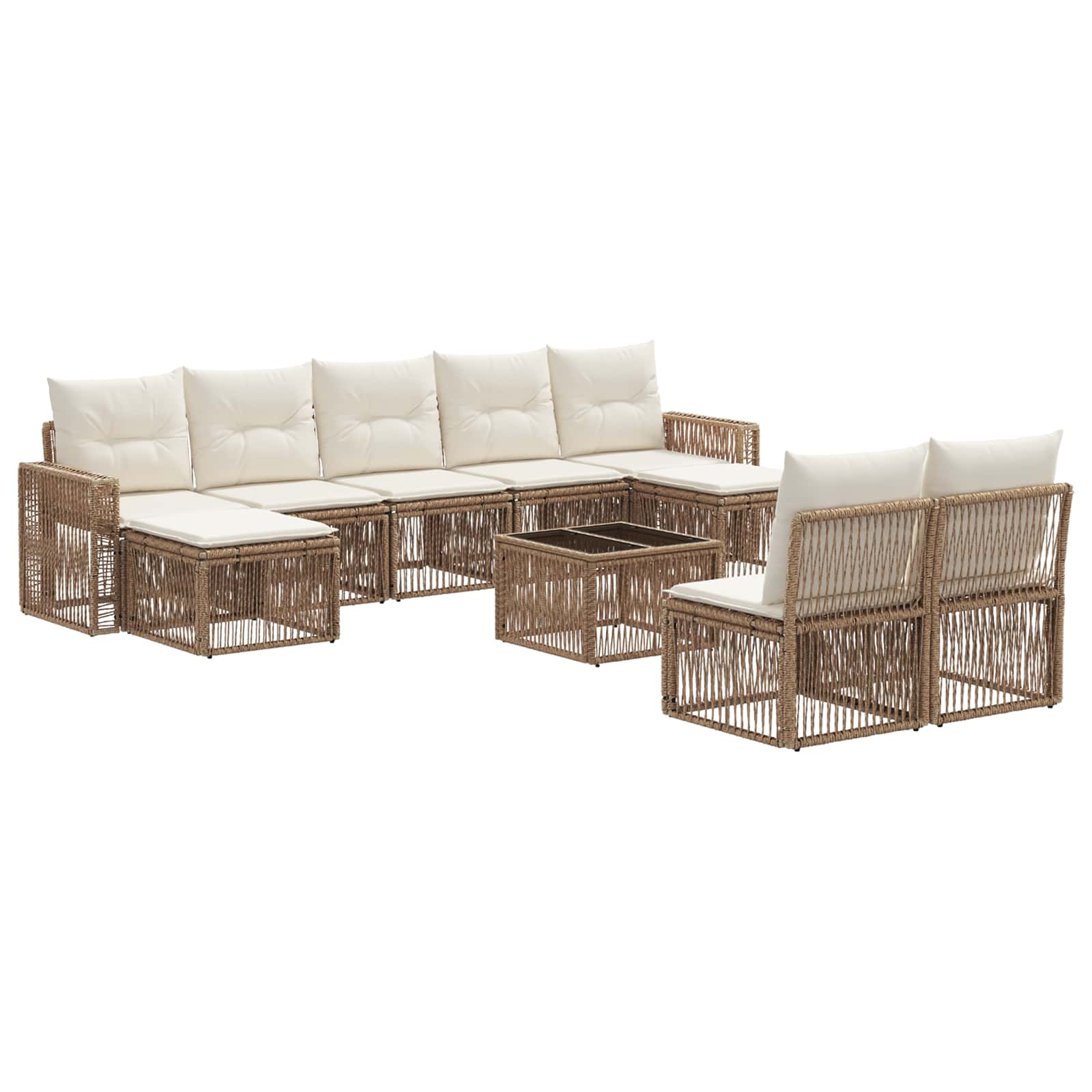 Ensemble de canapé de jardin 10 pcs Beige et blanc crème - XIOS