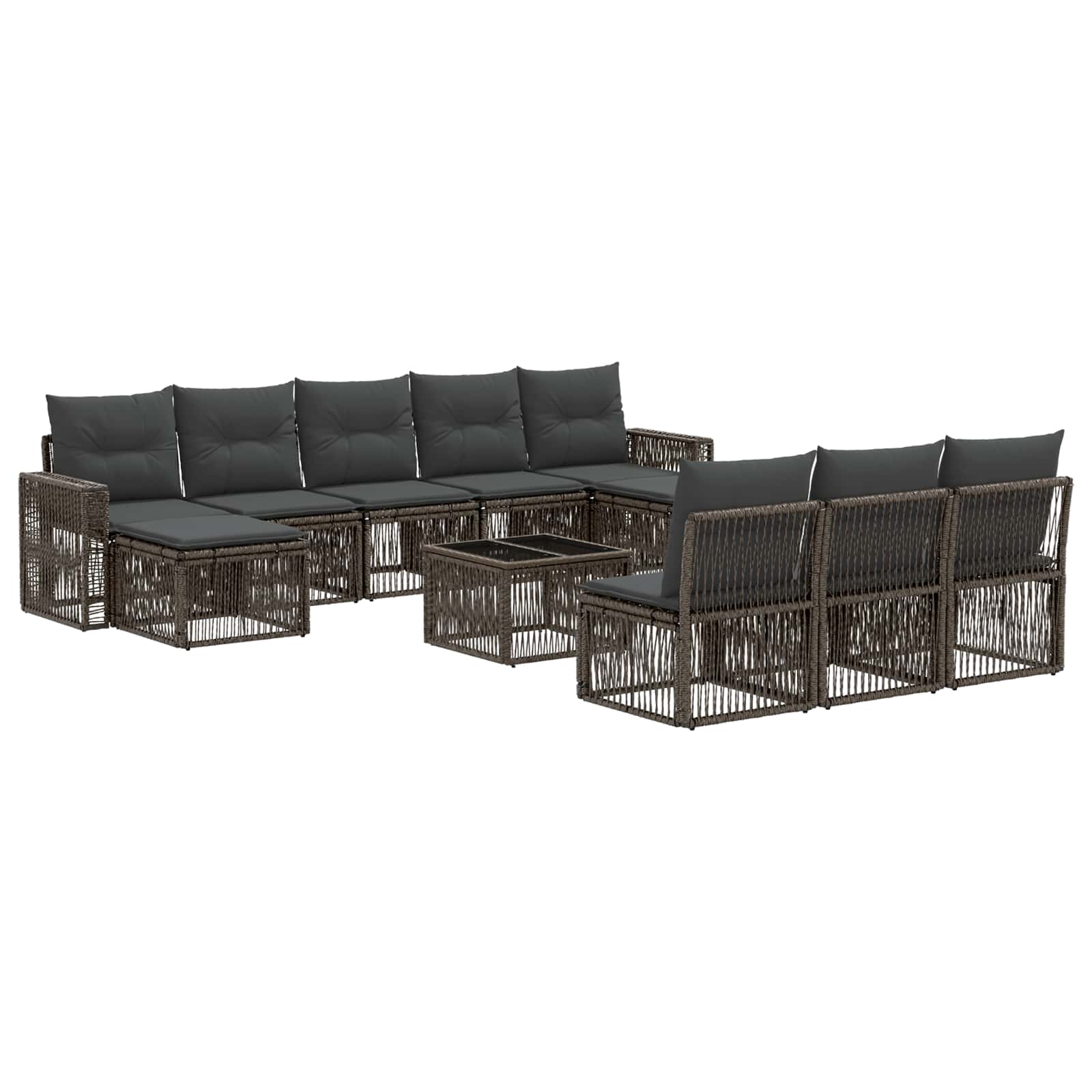 Ensemble de canapé de jardin 11 pcs Gris et Gris foncé - XIOS
