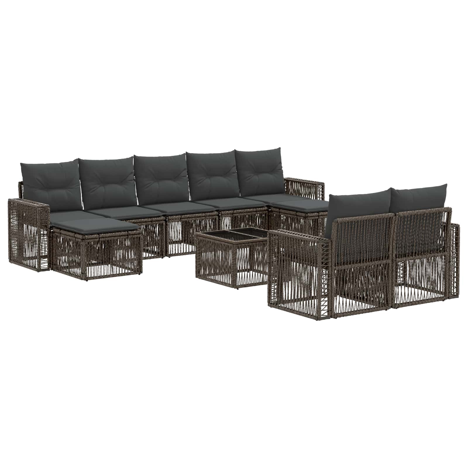 Ensemble de canapé de jardin 10 pcs Gris et Gris foncé - XIOS