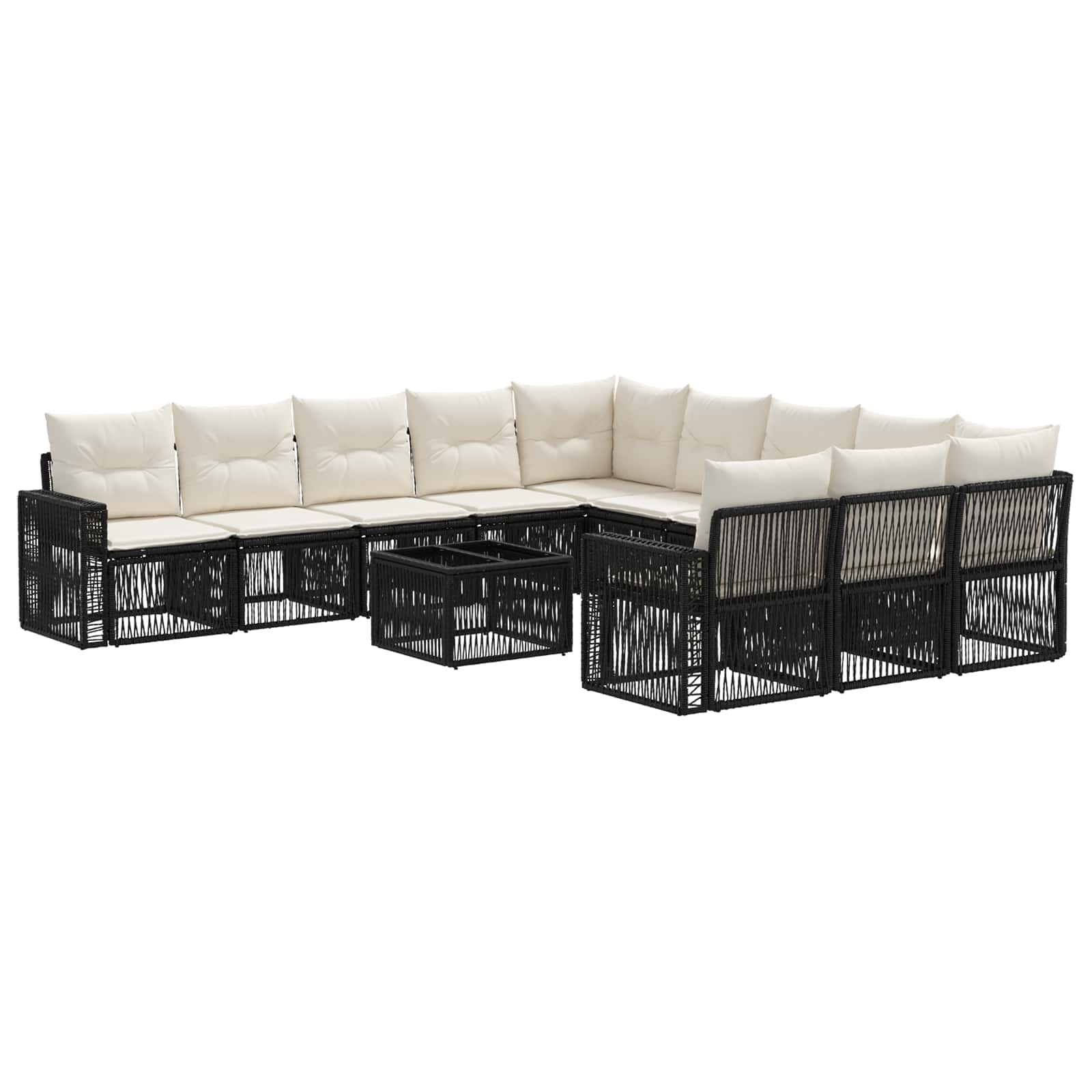 Ensemble de canapé de jardin 12 pcs Noir et blanc crème - XIOS