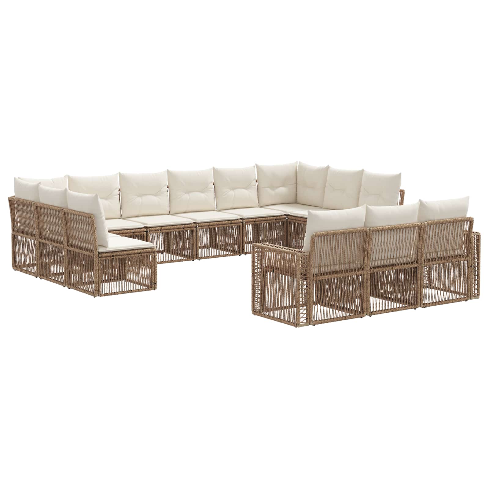 Ensemble de canapé de jardin 13 pcs Beige et blanc crème - XIOS