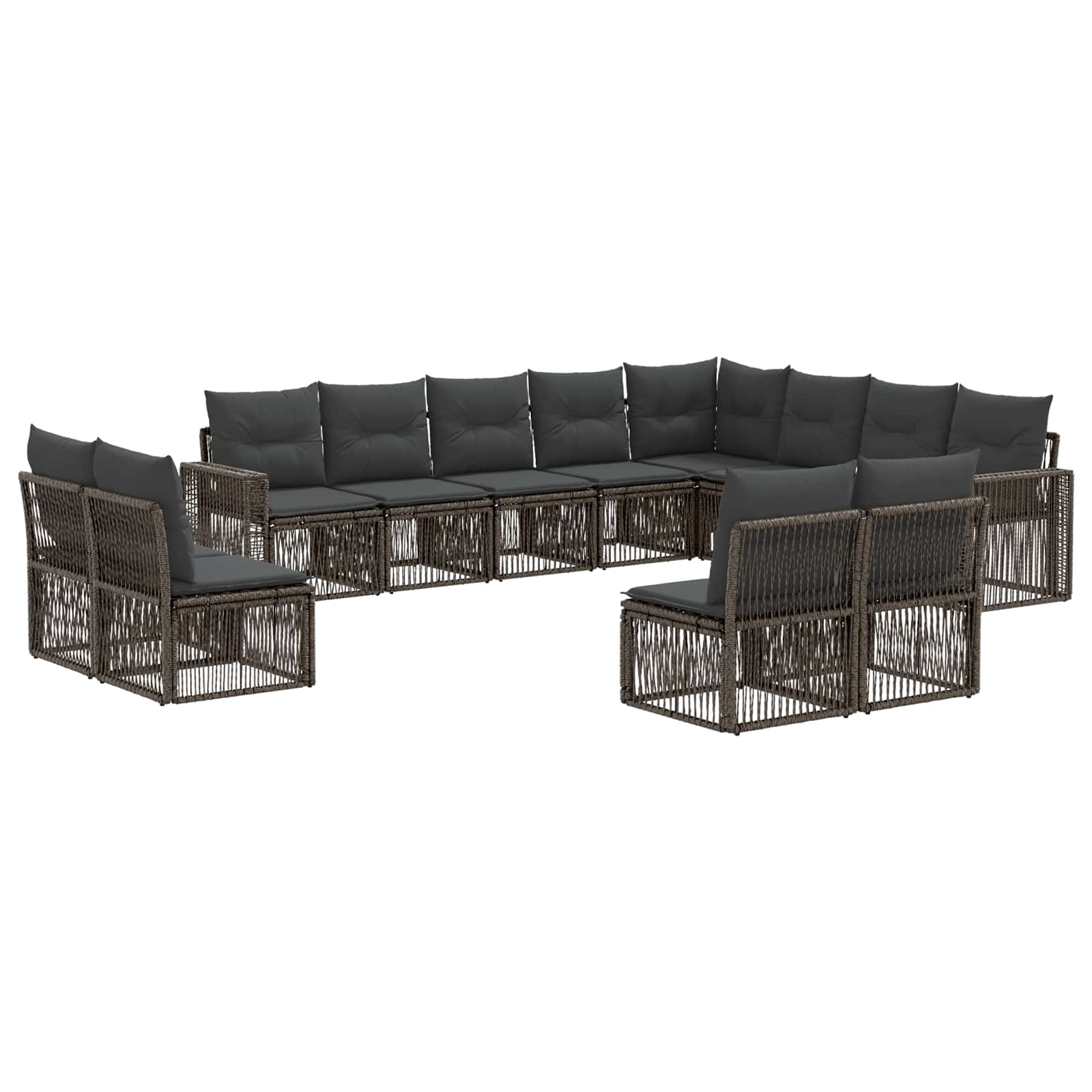 Ensemble de canapé de jardin 12 pcs Gris et Gris foncé - XIOS
