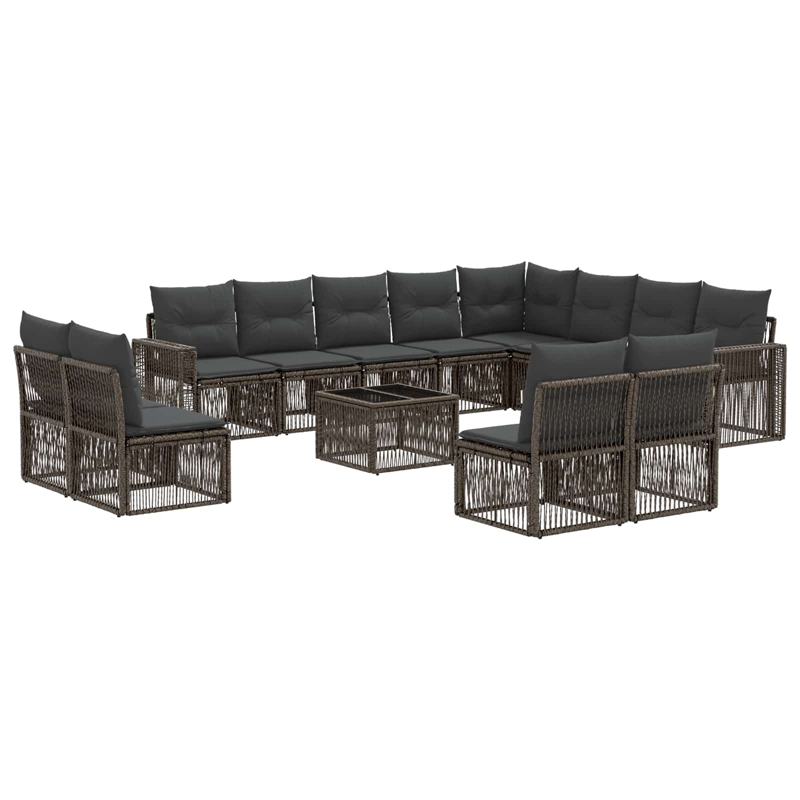 Ensemble de canapé de jardin 13 pcs Gris et Gris foncé - XIOS