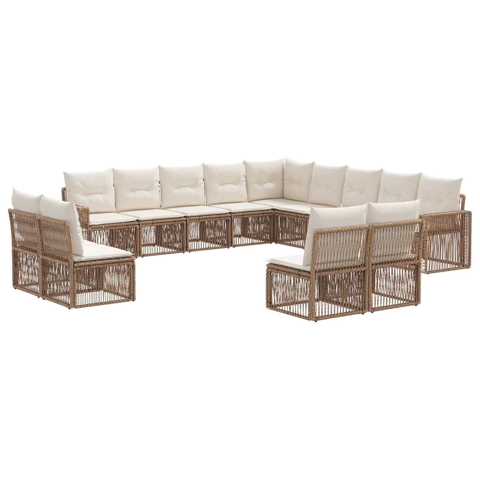Ensemble de canapé de jardin 13 pcs Beige et blanc crème - XIOS