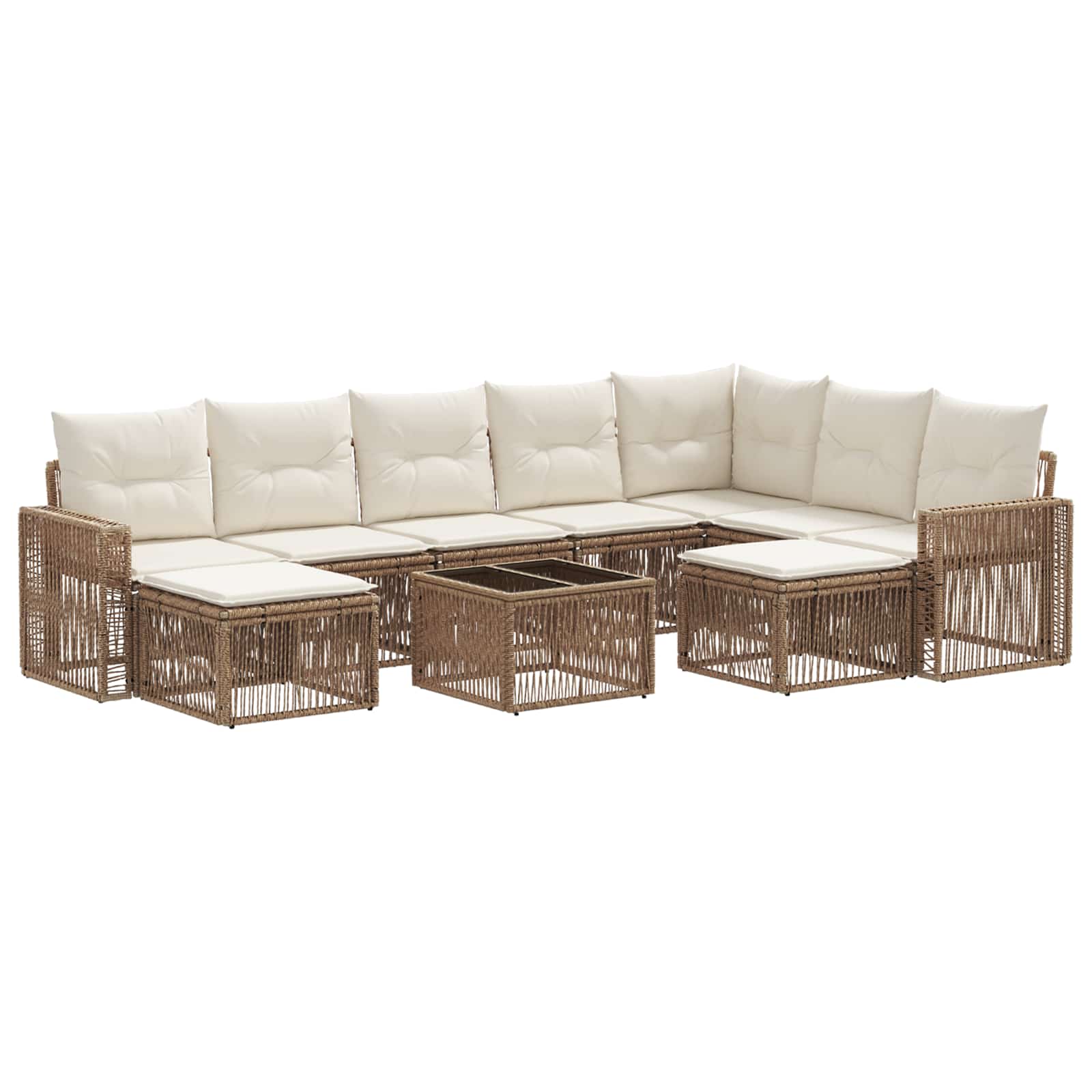 Ensemble de canapé de jardin 10 pcs Beige et blanc crème - XIOS