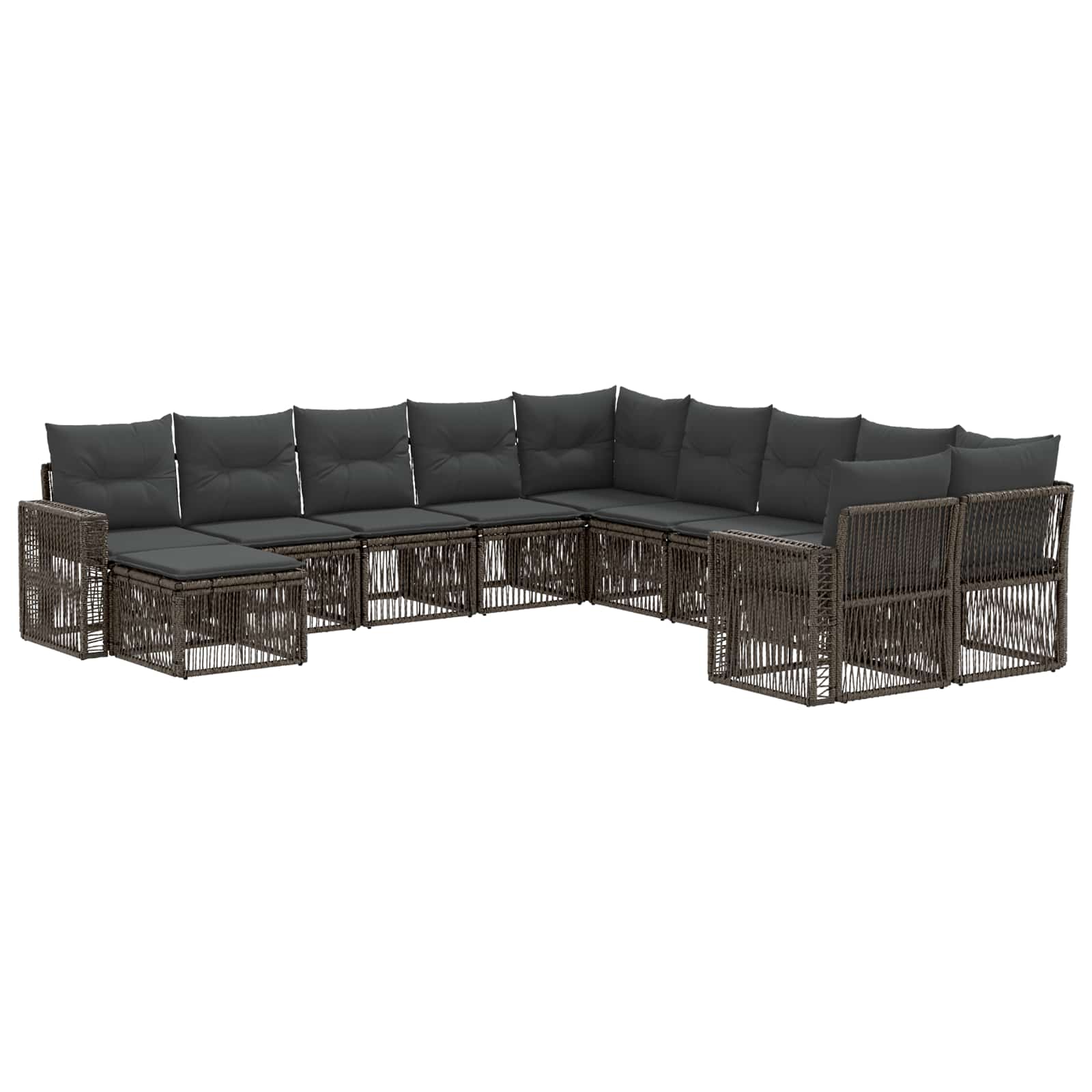 Ensemble de canapé de jardin 11 pcs Gris et Gris foncé - XIOS