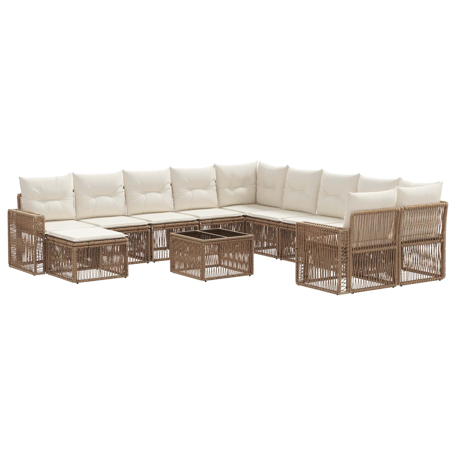 Ensemble de canapé de jardin 12 pcs Beige et blanc crème - XIOS