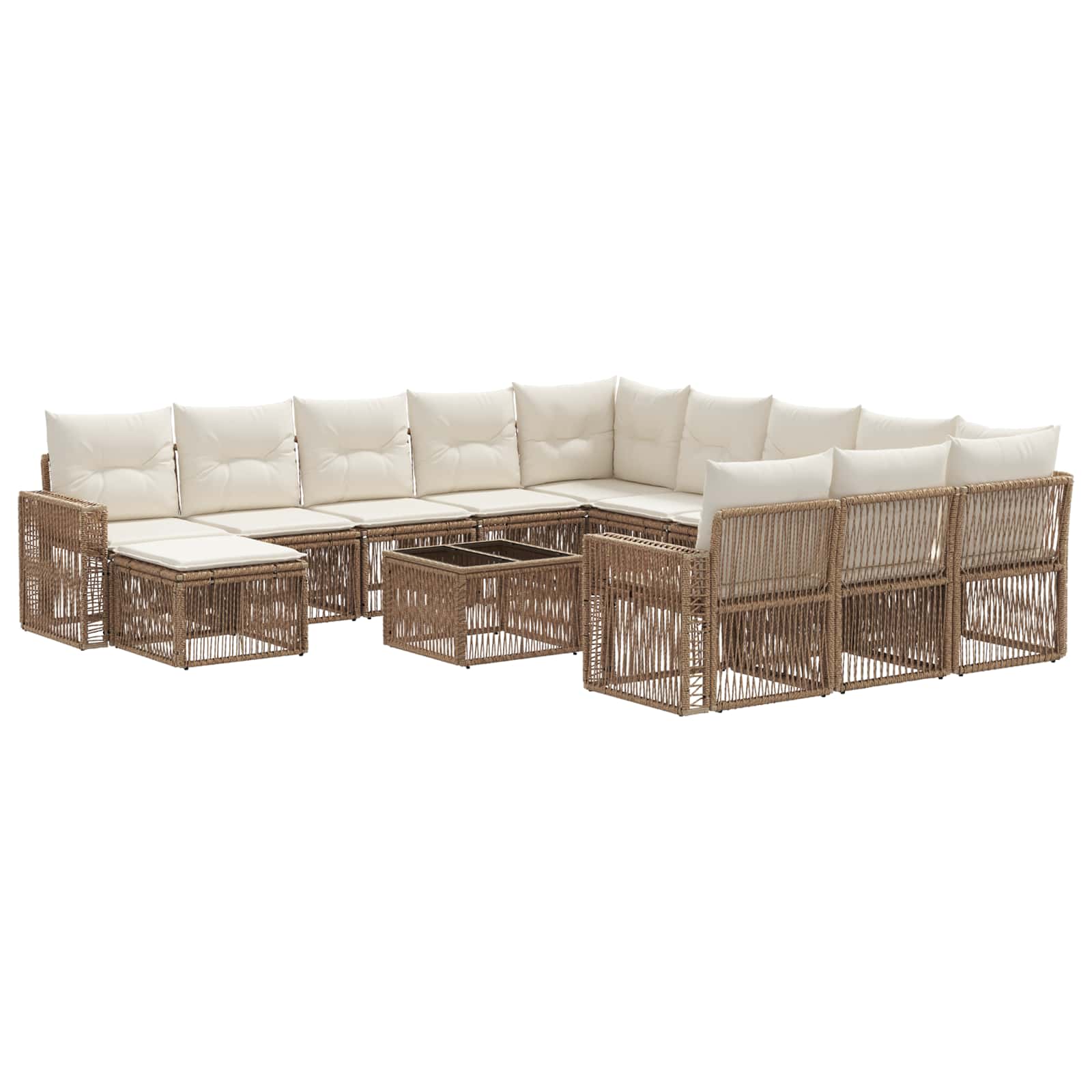 Ensemble de canapé de jardin 13 pcs Beige et blanc crème - XIOS