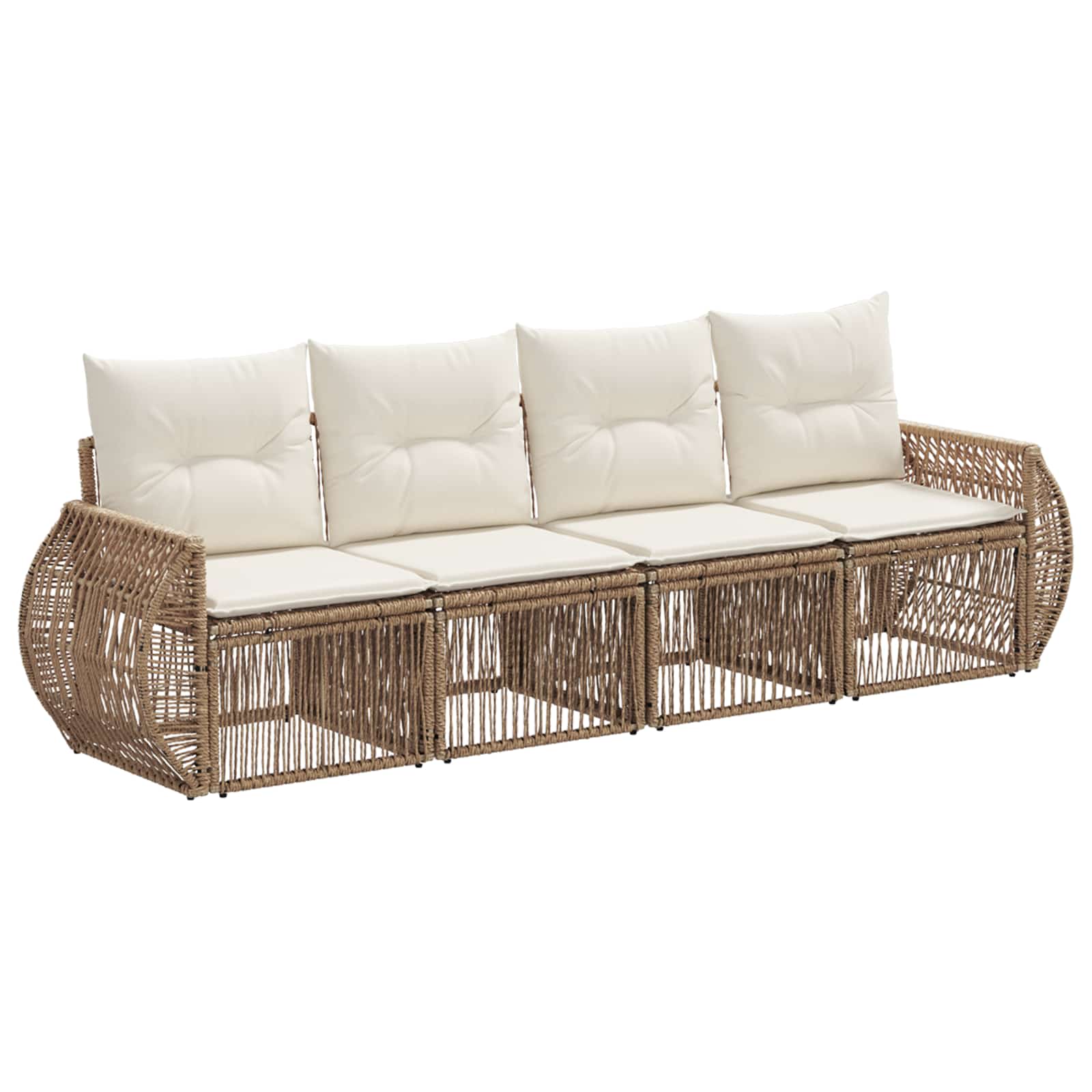 Ensemble de canapé de jardin 4 pcs Beige et blanc crème - XIOS