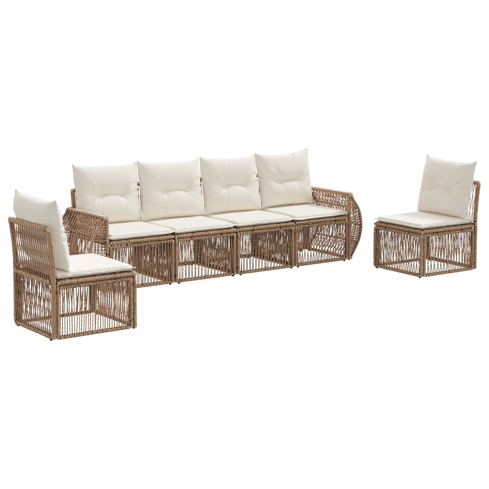 Ensemble de canapé de jardin 6 pcs Beige et blanc crème - XIOS