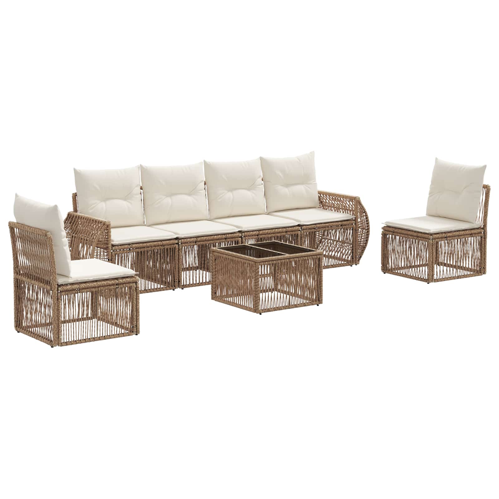 Ensemble de canapé de jardin 7 pcs Beige et blanc crème - XIOS