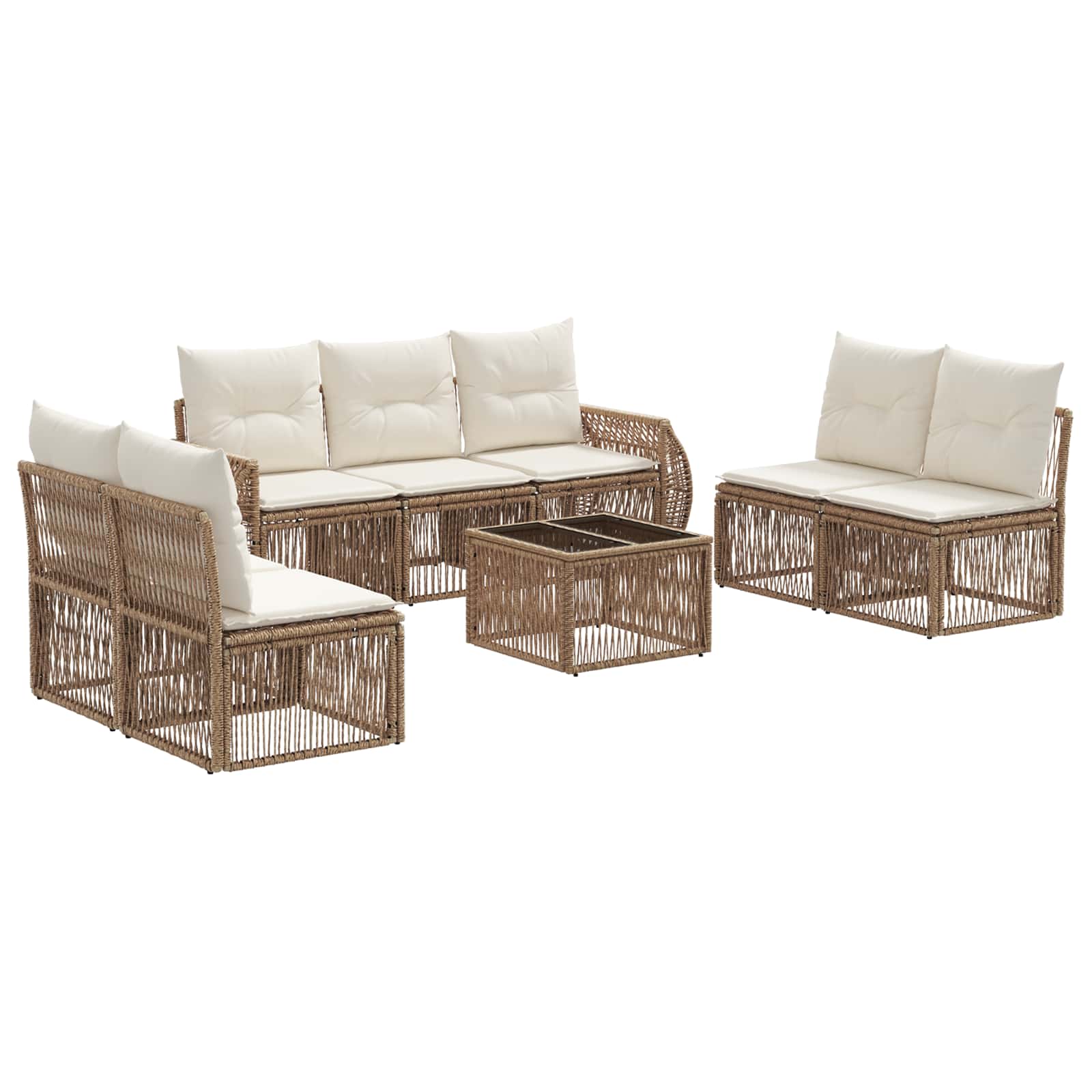 Ensemble de canapé de jardin 8 pcs Beige et blanc crème - XIOS