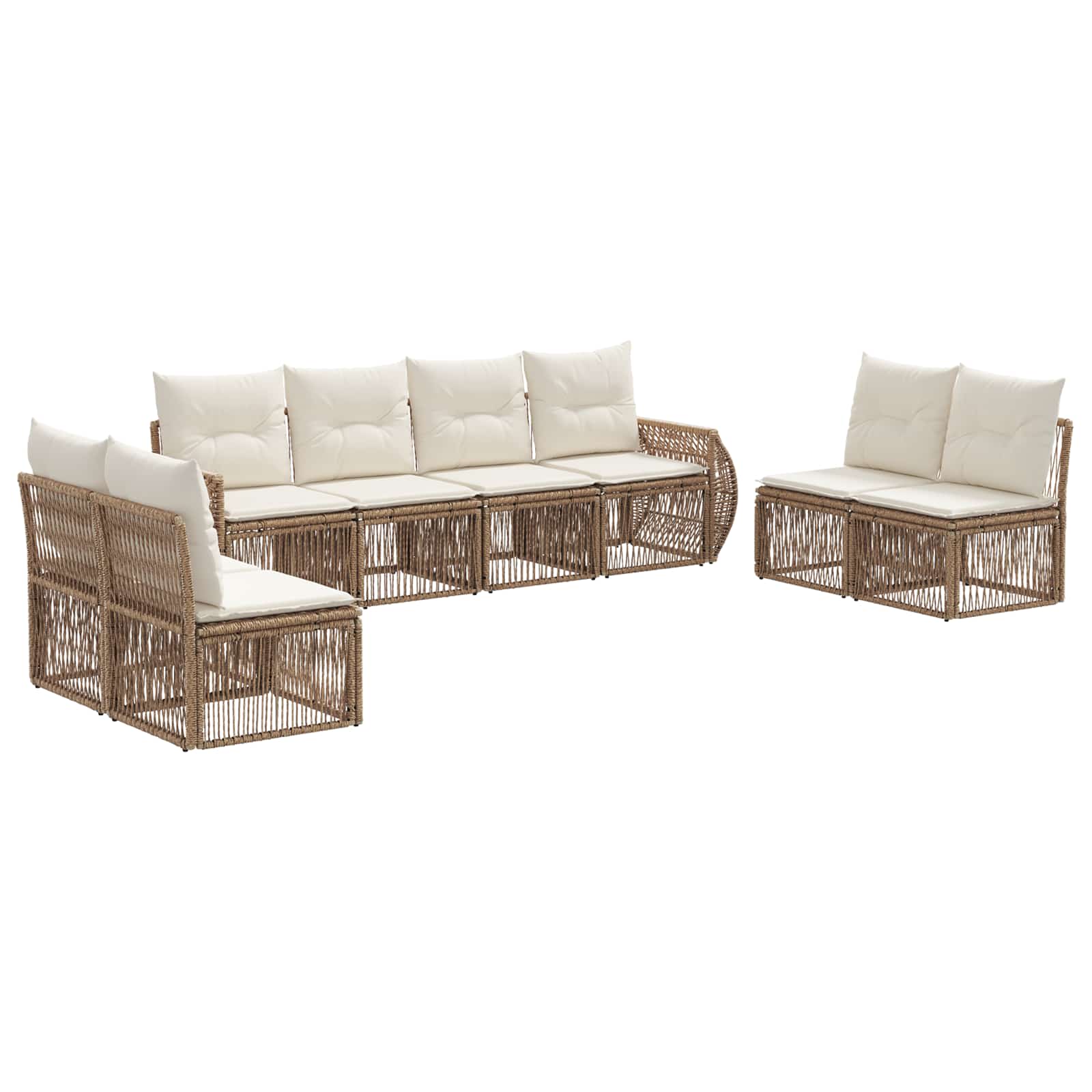 Ensemble de canapé de jardin 8 pcs Beige et blanc crème - XIOS