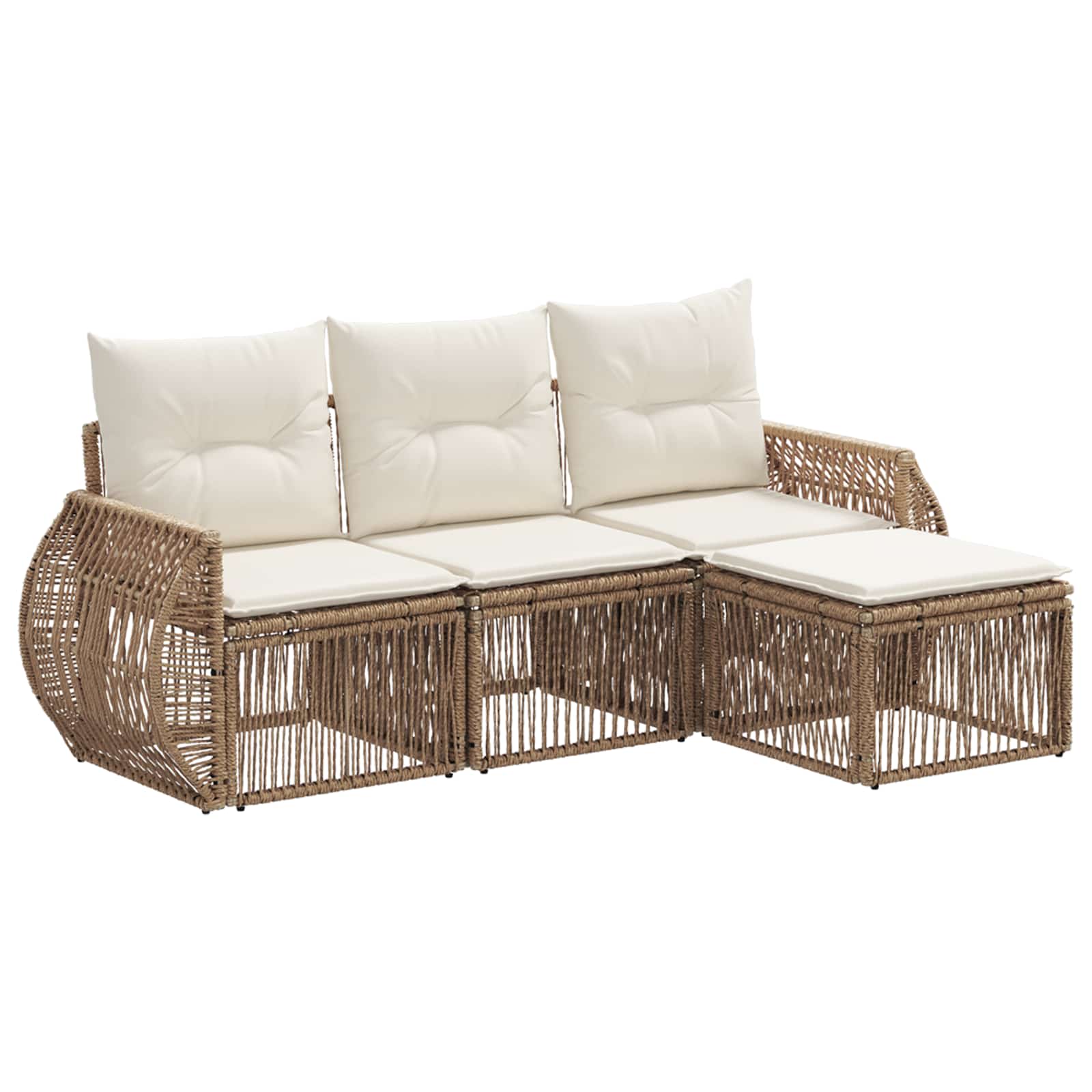 Ensemble de canapé de jardin 4 pcs Beige et blanc crème - XIOS