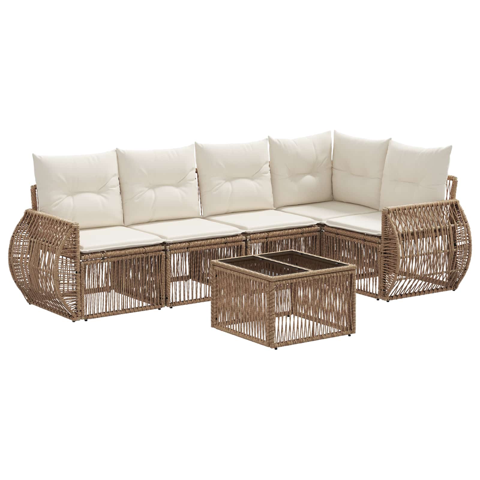 Ensemble de canapé de jardin 6 pcs Beige et blanc crème - XIOS