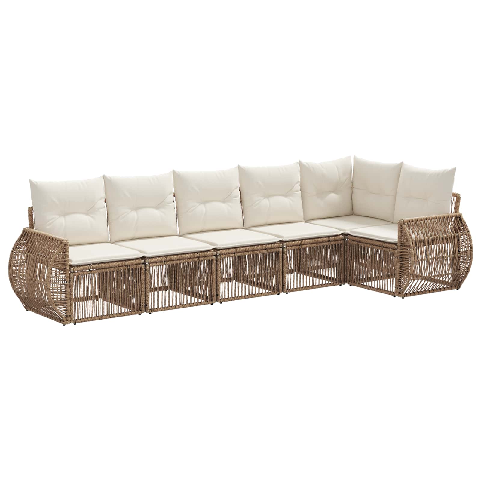 Ensemble de canapé de jardin 6 pcs Beige et blanc crème - XIOS