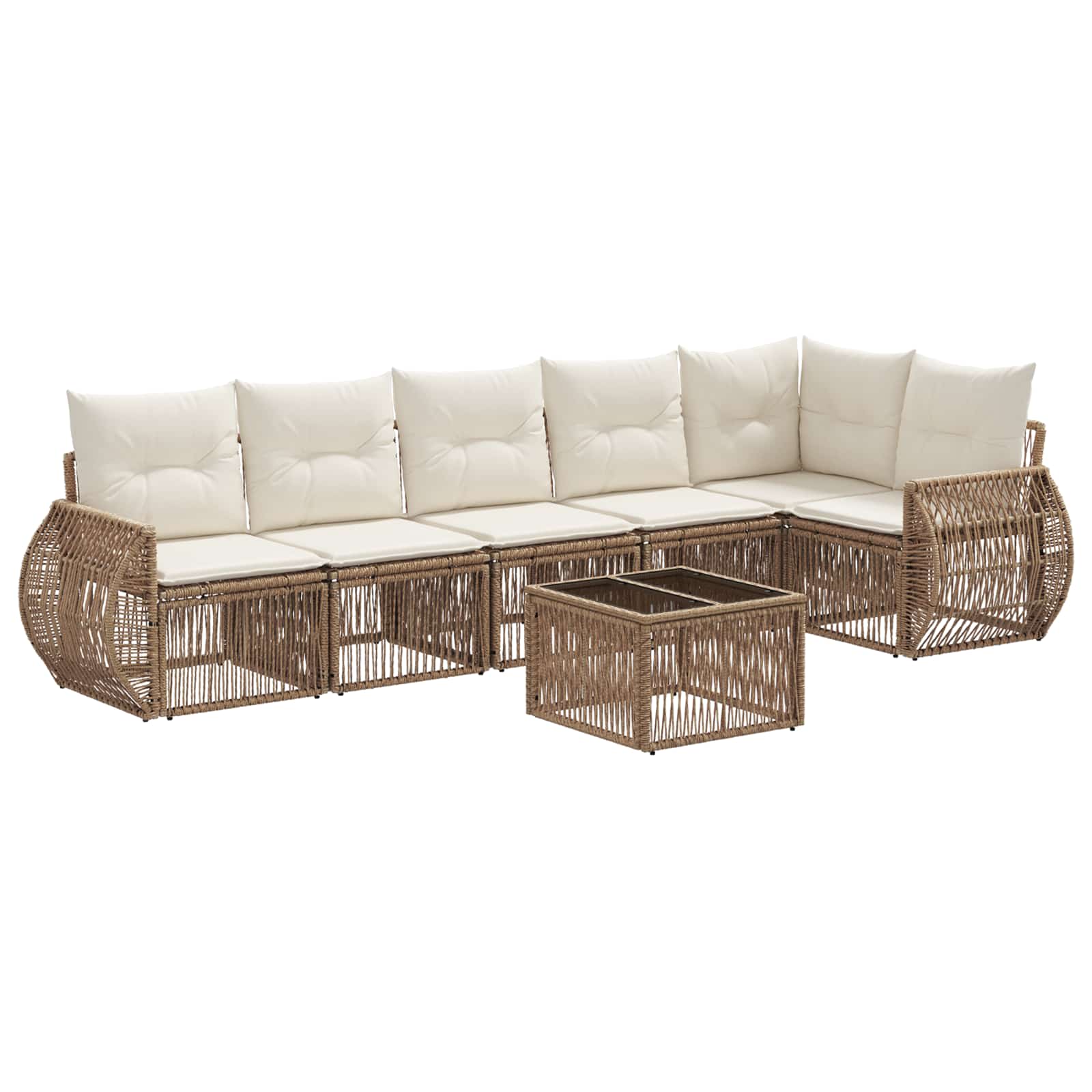 Ensemble de canapé de jardin 7 pcs Beige et blanc crème - XIOS