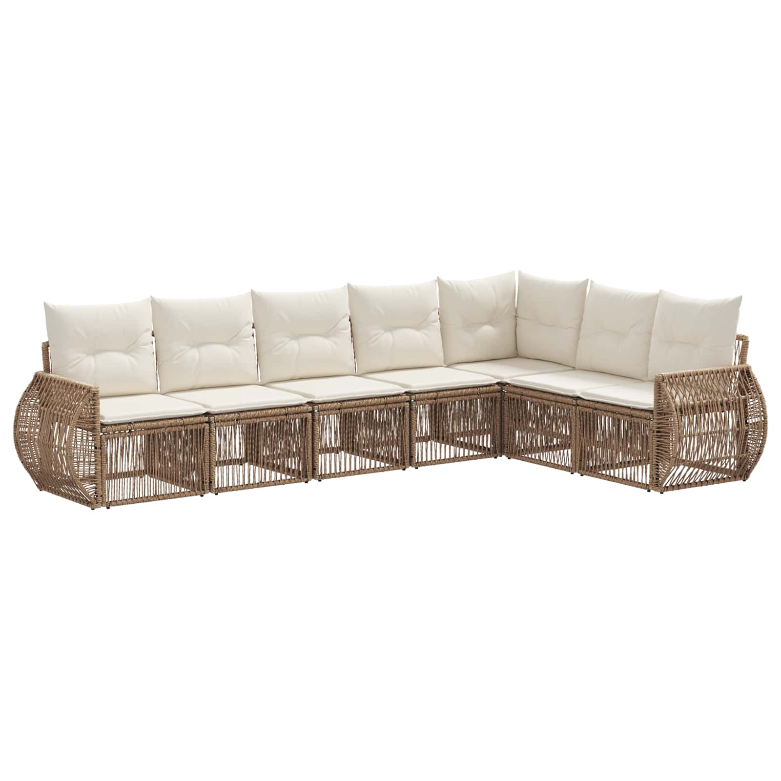 Ensemble de canapé de jardin 7 pcs Beige et blanc crème - XIOS