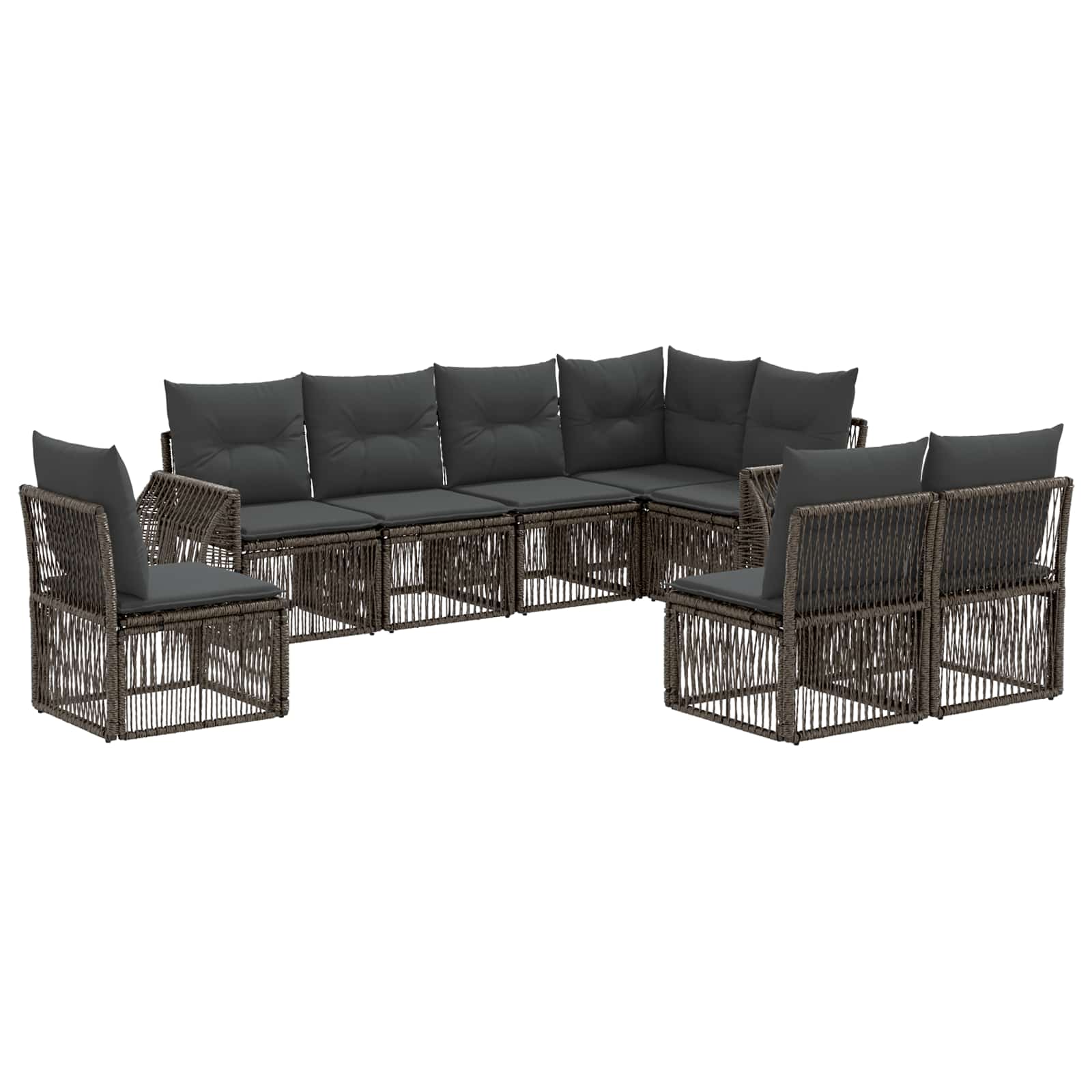 Ensemble de canapé de jardin 8 pcs Gris et Gris foncé polyrotin - XIOS