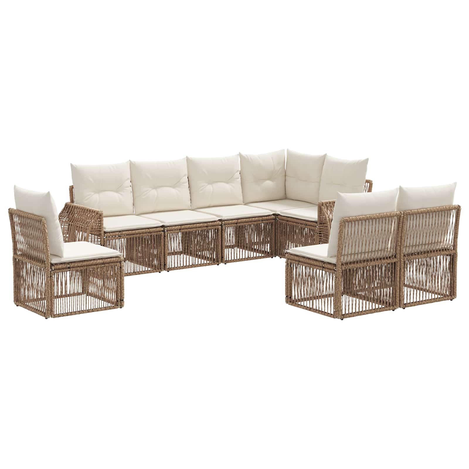 Ensemble de canapé de jardin 8 pcs Beige et blanc crème - XIOS
