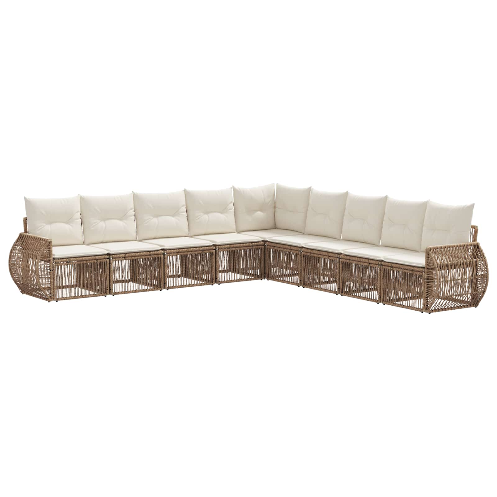 Ensemble de canapé de jardin 9 pcs Beige et blanc crème - XIOS