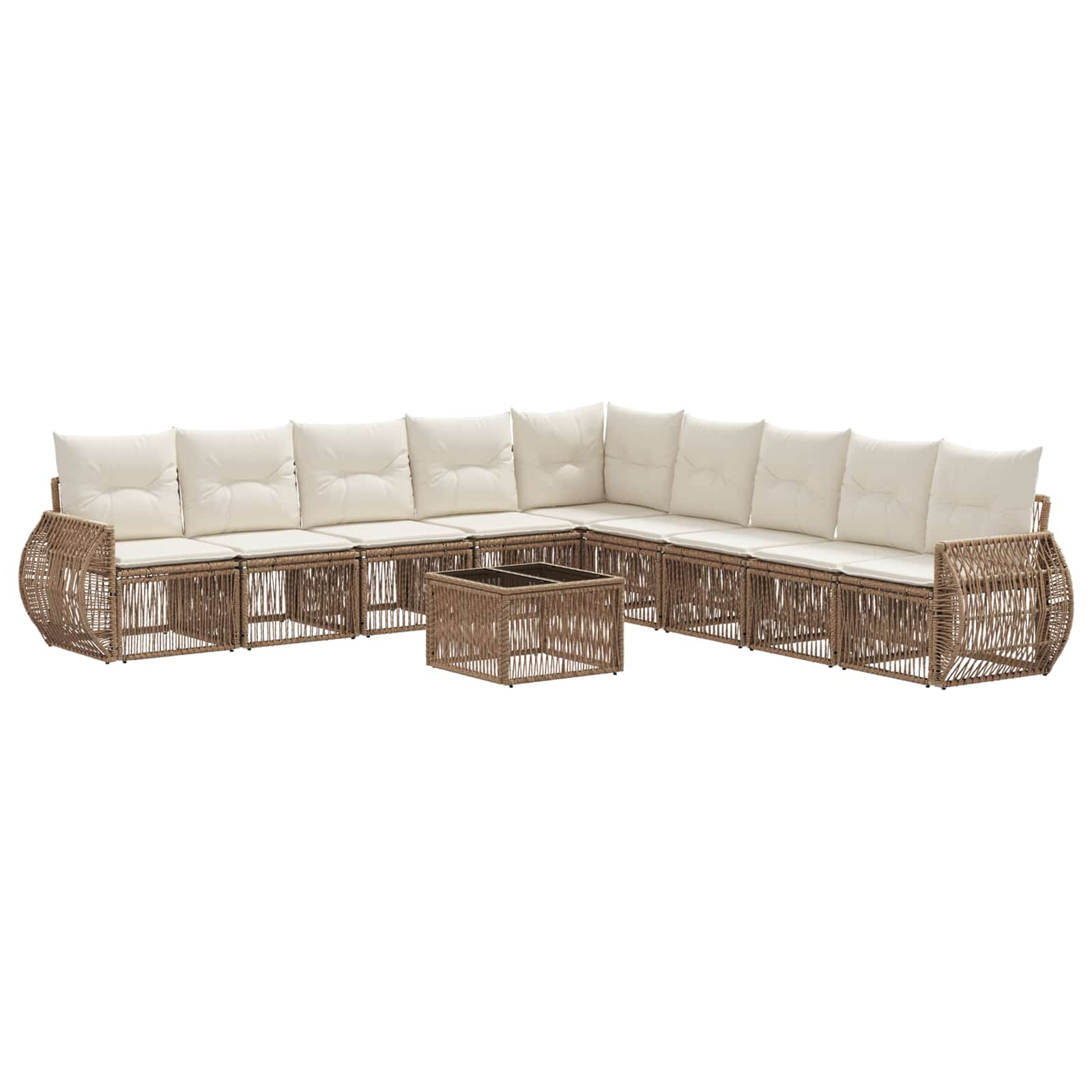 Ensemble de canapé de jardin 10 pcs Beige et blanc crème - XIOS