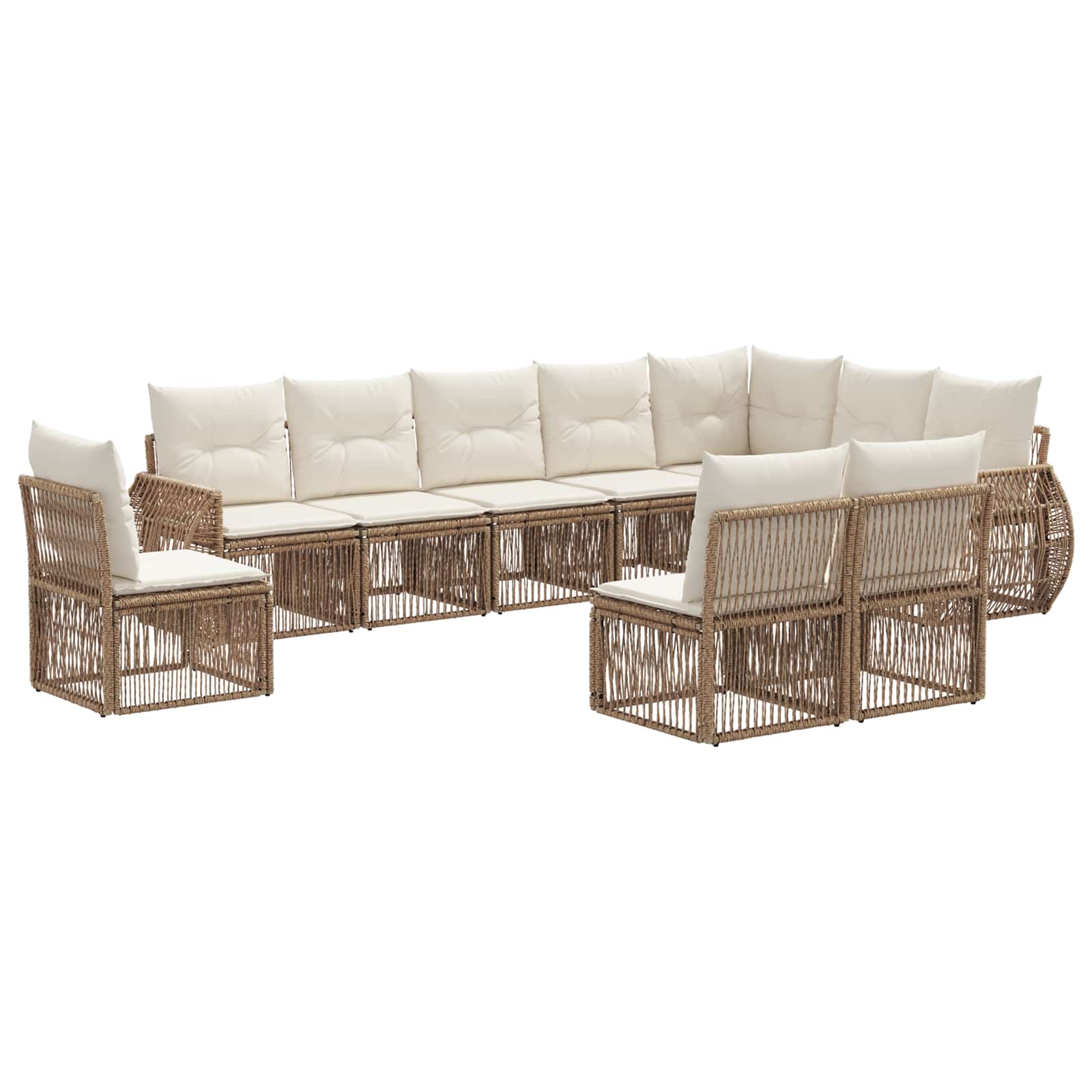 Ensemble de canapé de jardin 10 pcs Beige et blanc crème - XIOS