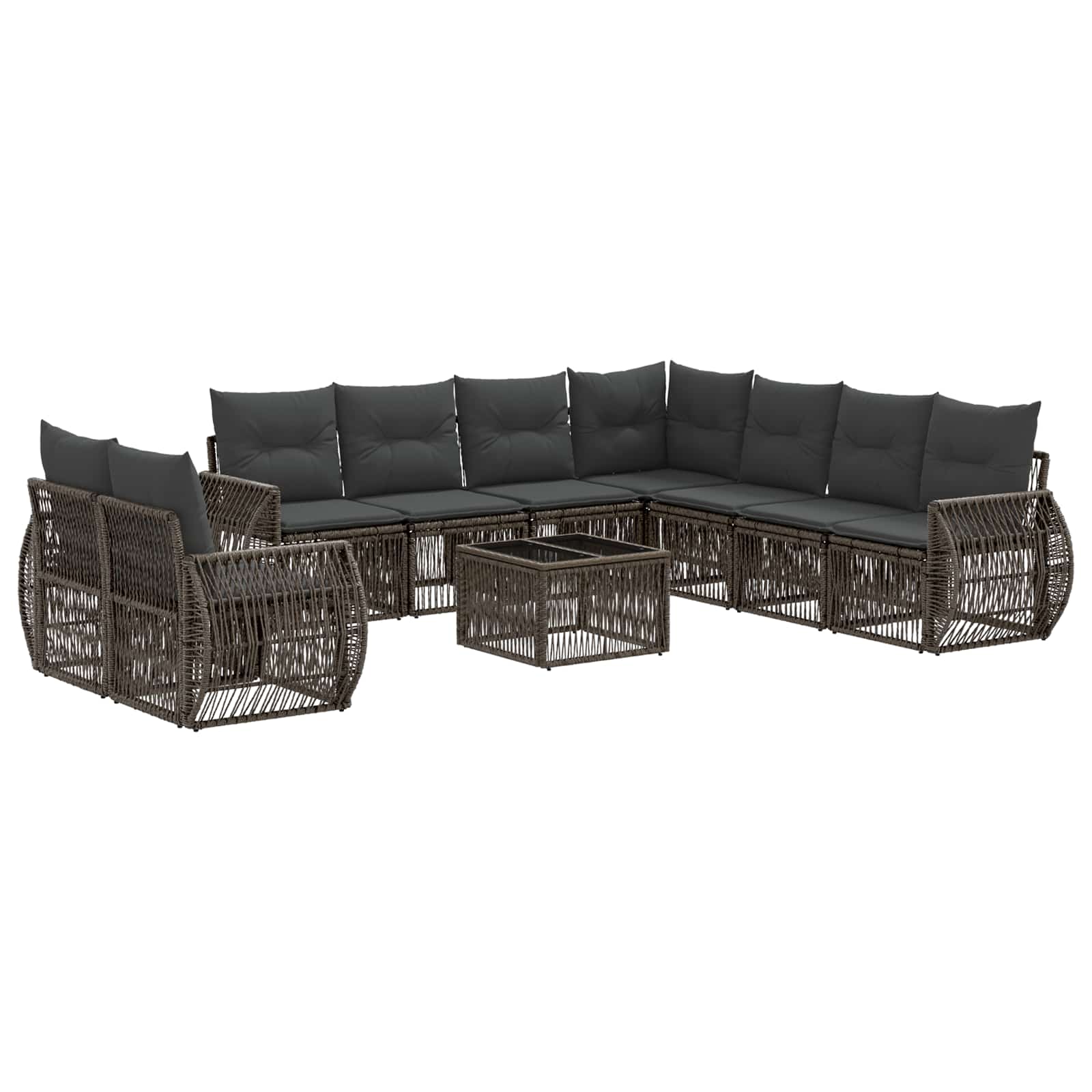 Ensemble de canapé de jardin 10 pcs Gris et Gris foncé - XIOS