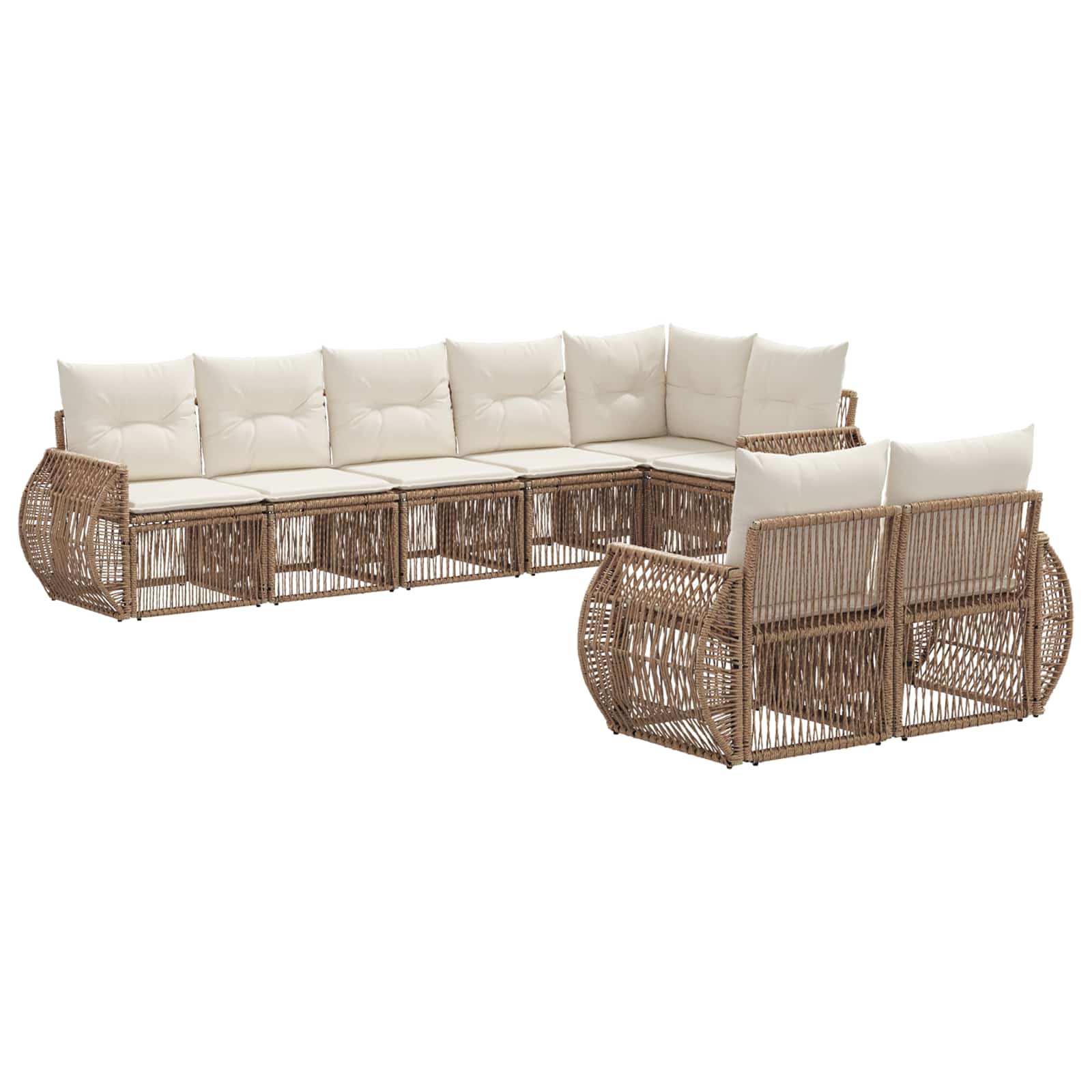 Ensemble de canapé de jardin 8 pcs Beige et blanc crème - XIOS