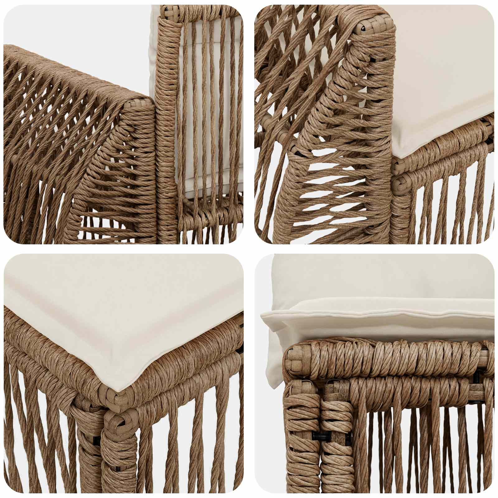 Ensemble de canapé de jardin 9 pcs Beige et blanc crème - XIOS