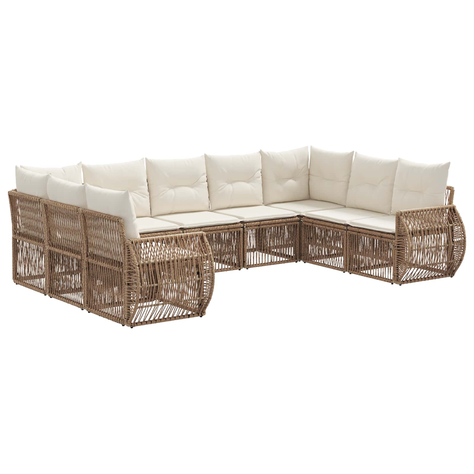 Ensemble de canapé de jardin 9 pcs Beige et blanc crème - XIOS