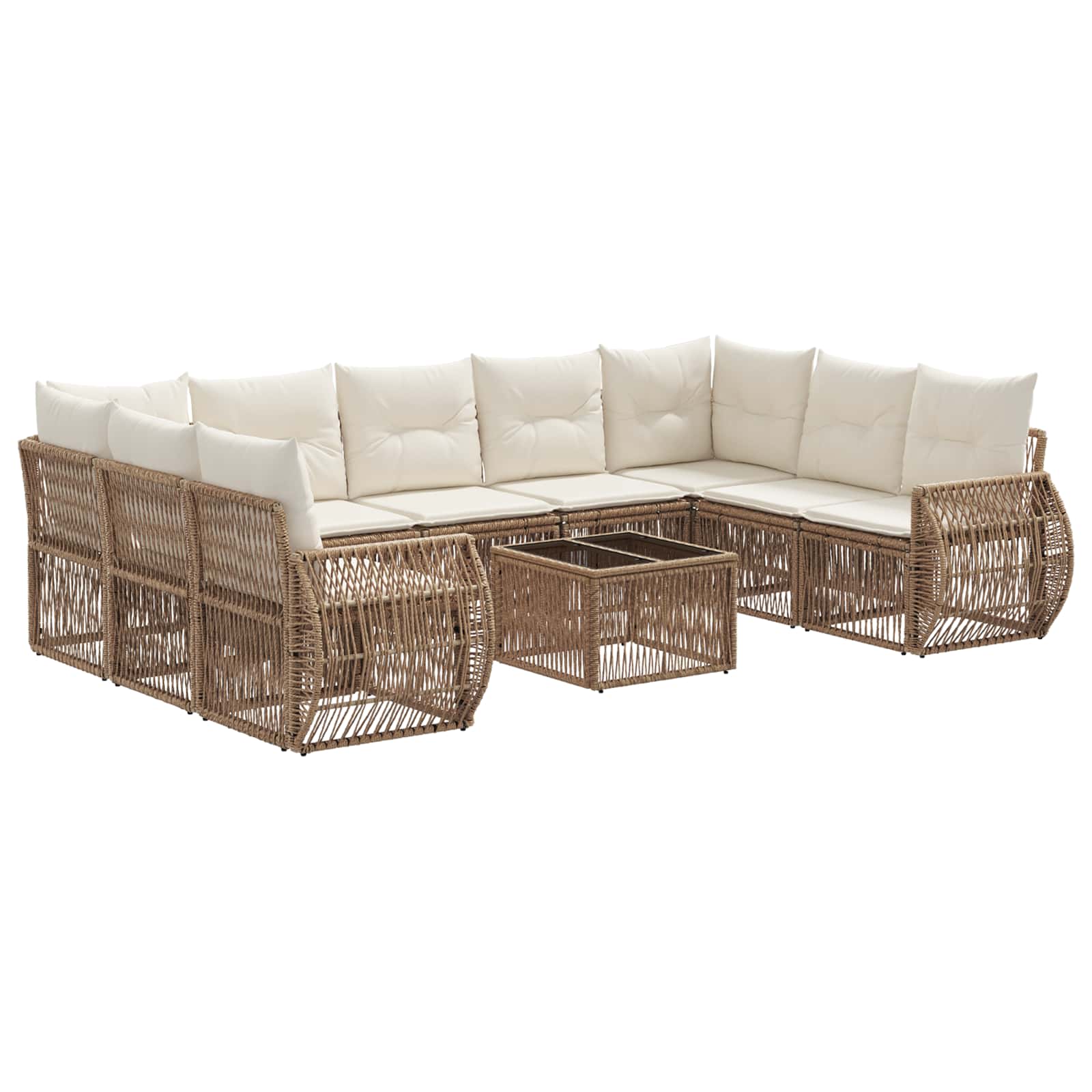 Ensemble de canapé de jardin 10 pcs Beige et blanc crème - XIOS