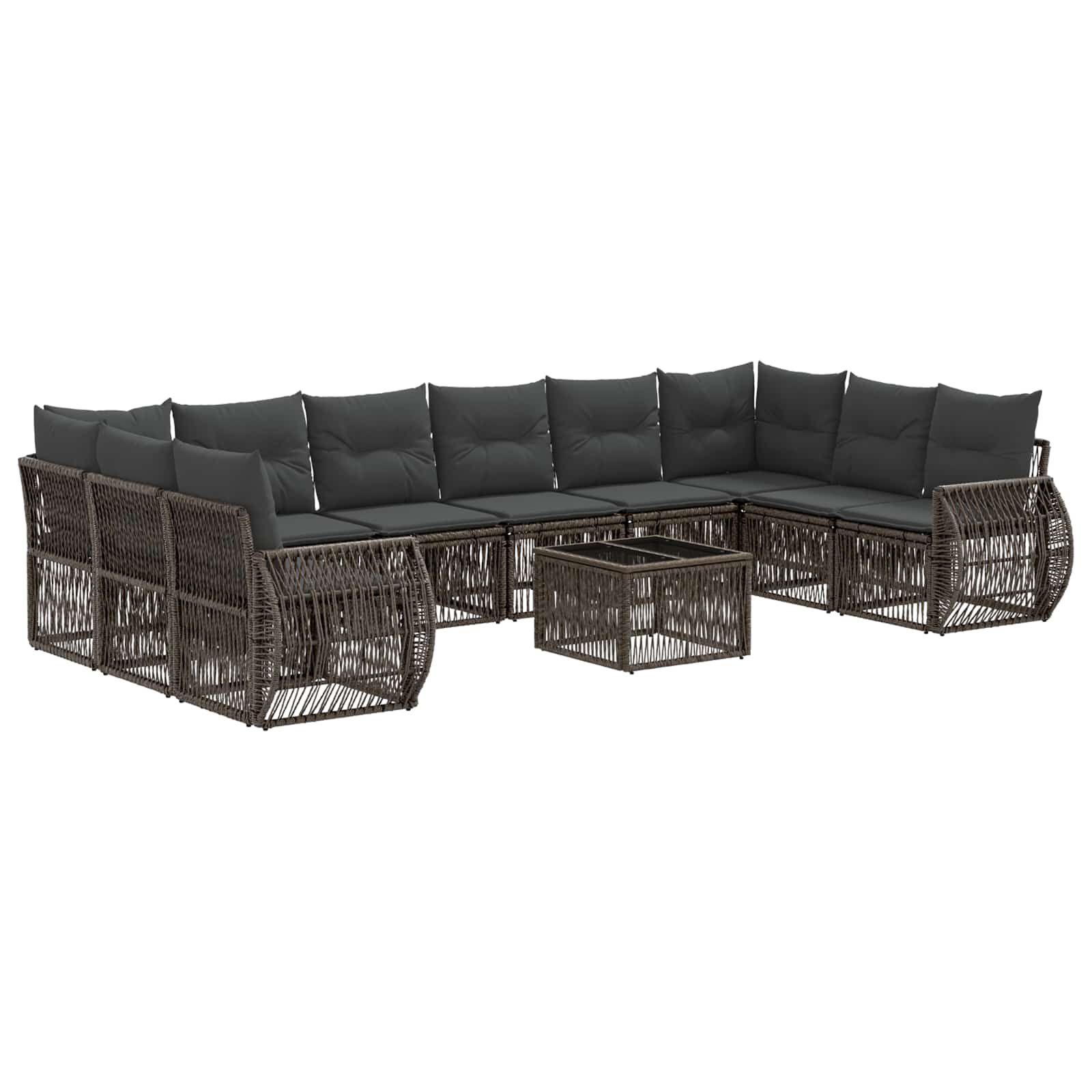 Ensemble de canapé de jardin 11 pcs Gris et Gris foncé - XIOS