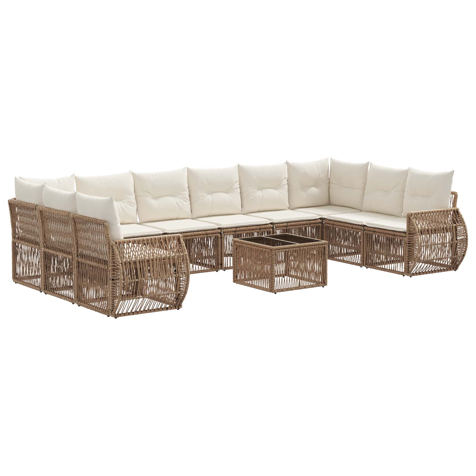 Ensemble de canapé de jardin 11 pcs Beige et blanc crème - XIOS