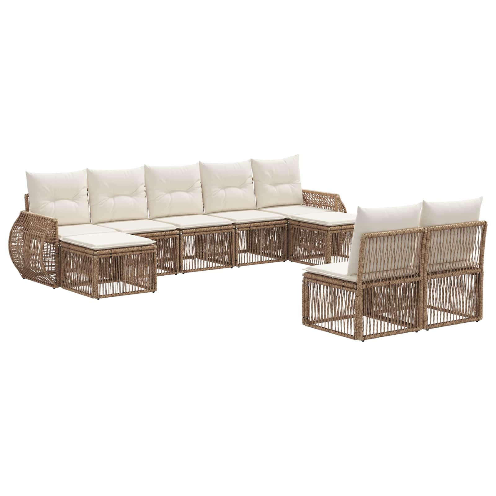 Ensemble de canapé de jardin 9 pcs Beige et blanc crème - XIOS