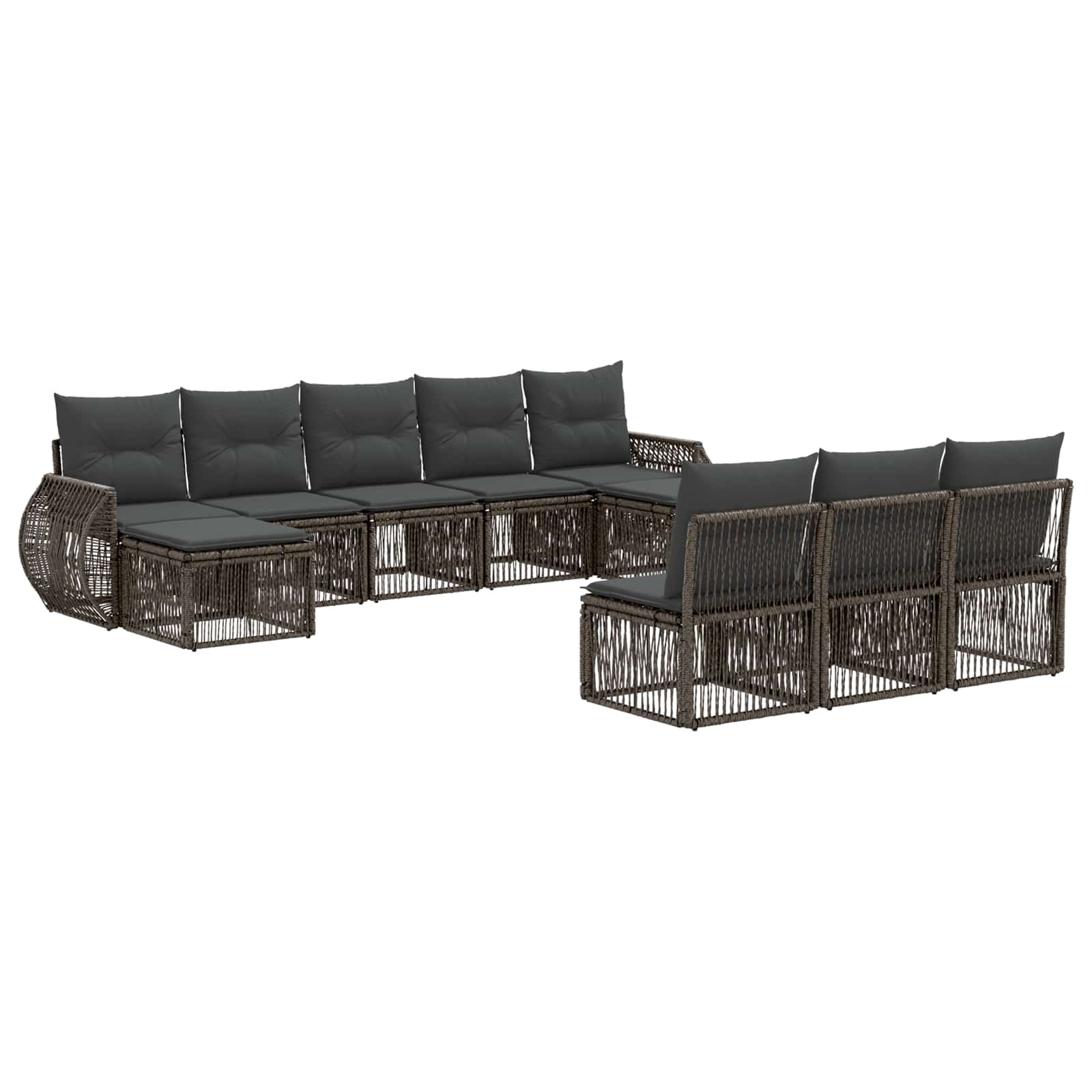 Ensemble de canapé de jardin 10 pcs Gris et Gris foncé - XIOS