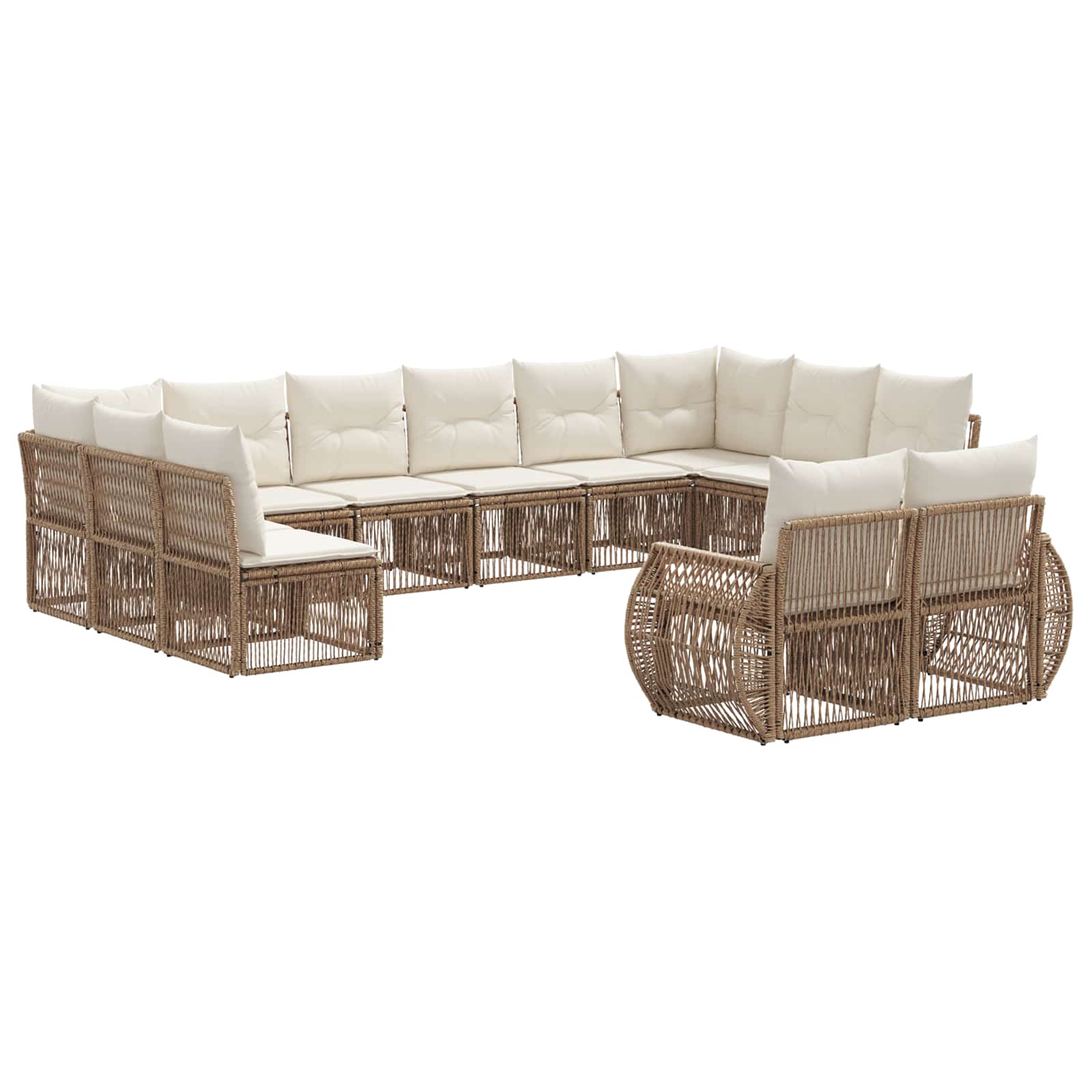 Ensemble de canapé de jardin 12 pcs Beige et blanc crème - XIOS