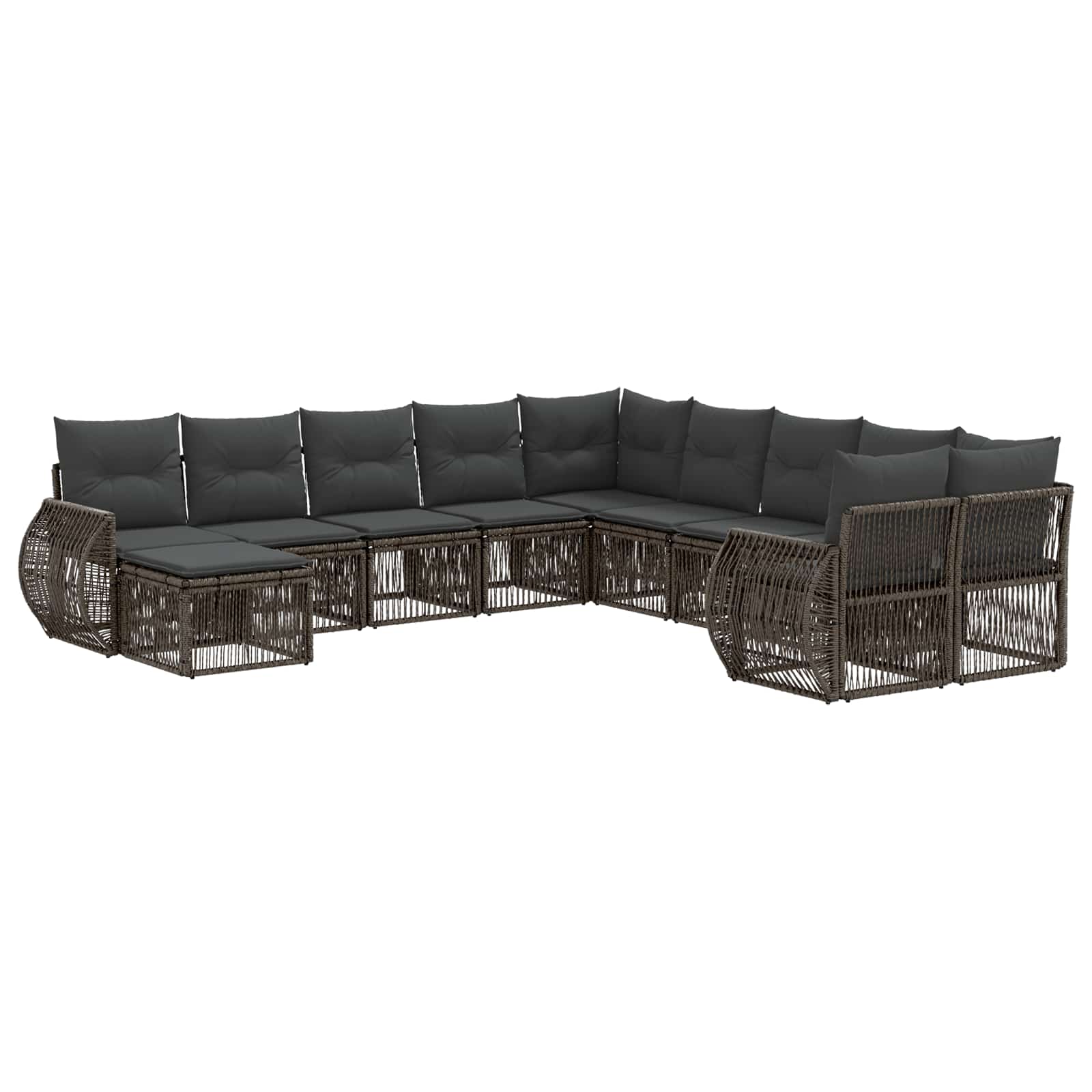 Ensemble de canapé de jardin 11 pcs Gris polyrotin - XIOS