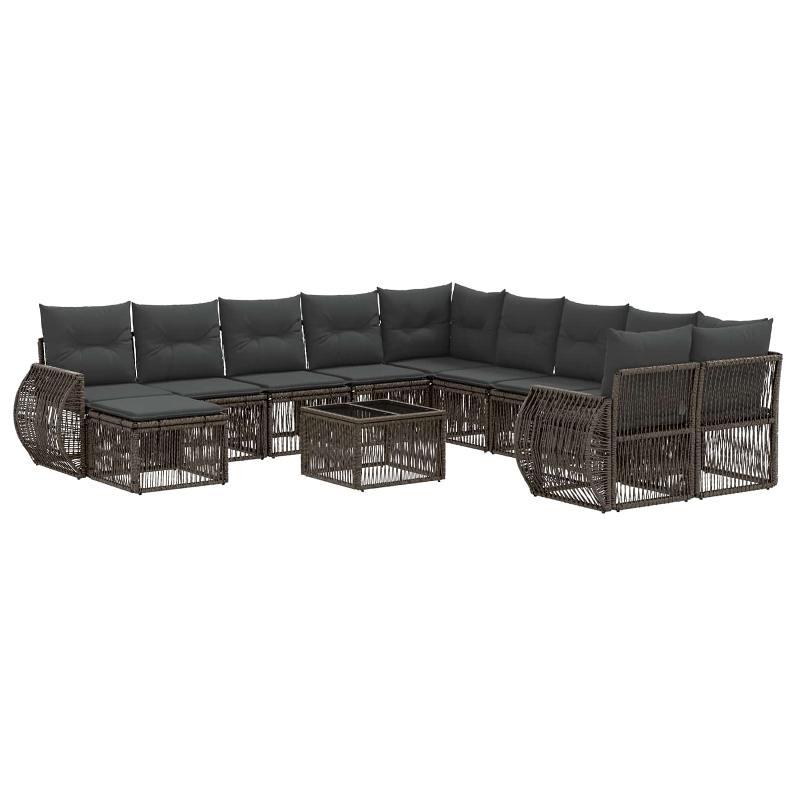 Ensemble de canapé de jardin 12 pcs Gris polyrotin - XIOS