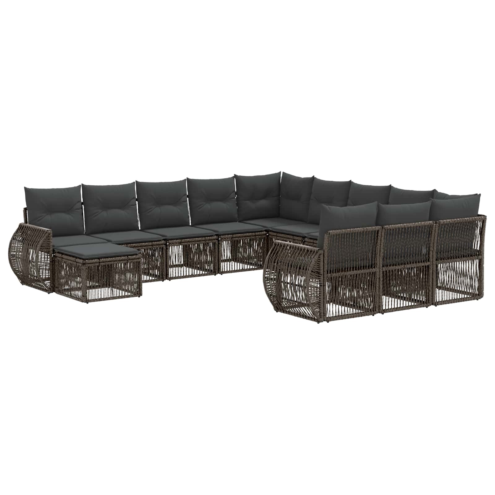 Ensemble de canapé de jardin 12 pcs Gris polyrotin - XIOS