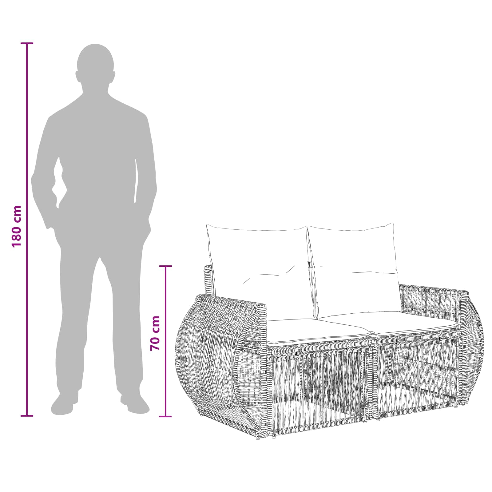Ensemble de canapé de jardin 12 pcs Beige polyrotin - XIOS