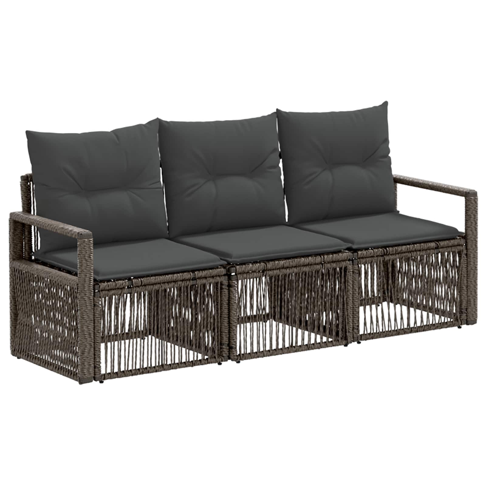 Ensemble de canapé de jardin 3 pcs Gris polyrotin - XIOS