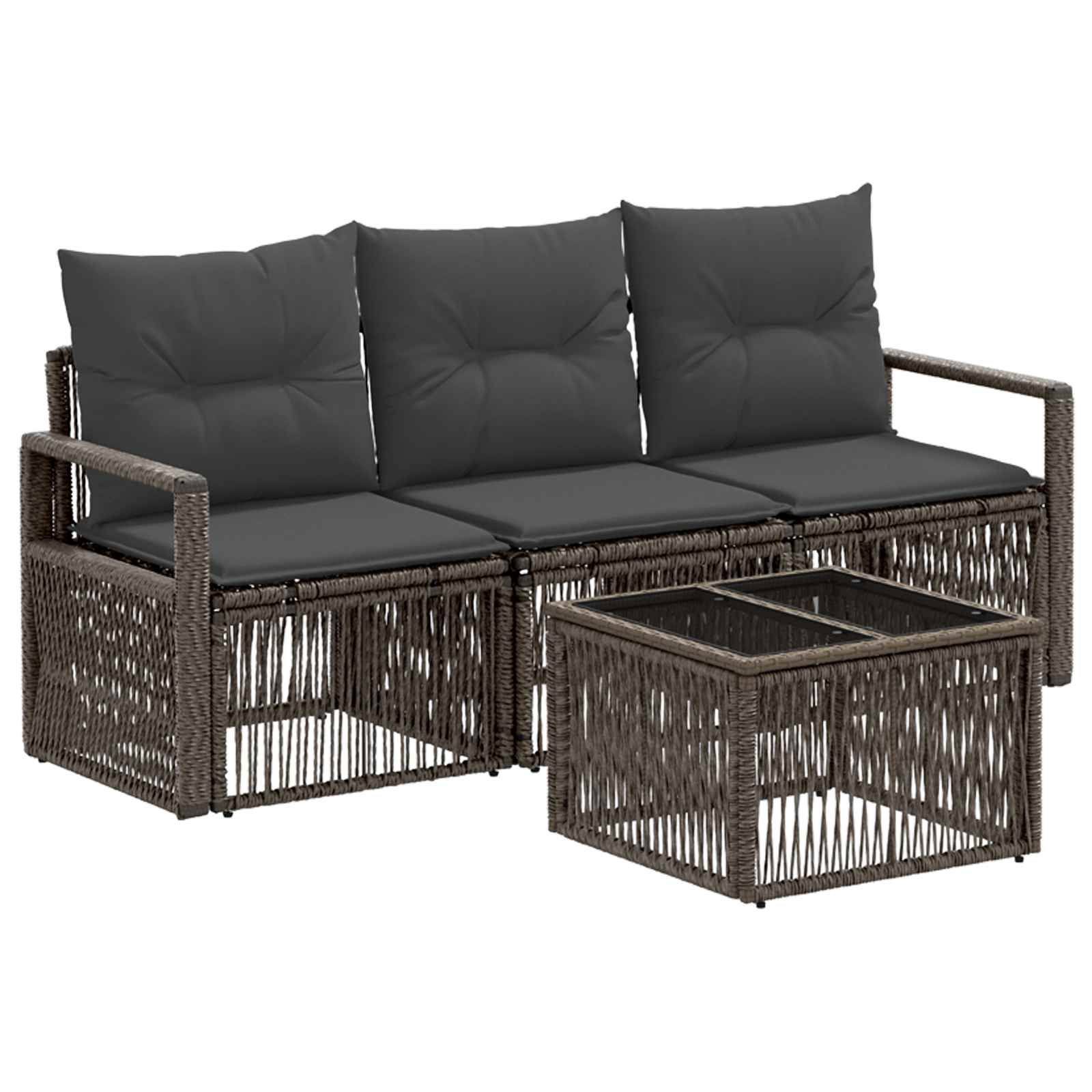 Ensemble de canapé de jardin 4 pcs Gris polyrotin - XIOS