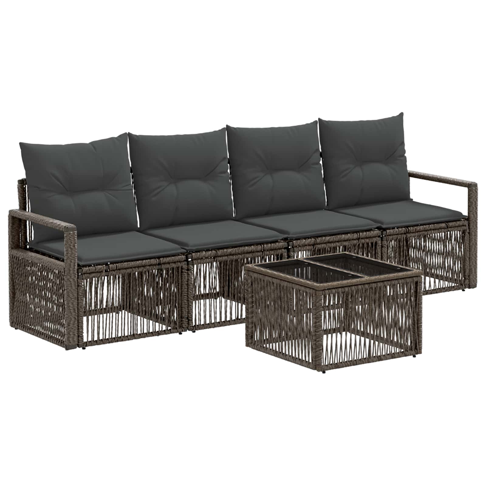Ensemble de canapé de jardin 5 pcs Gris polyrotin - XIOS