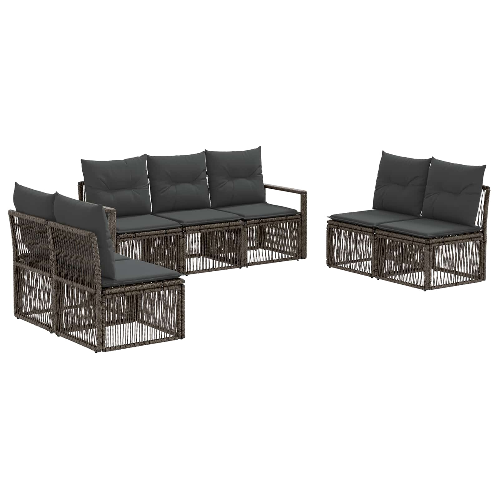 Ensemble de canapé de jardin 7 pcs Gris polyrotin - XIOS